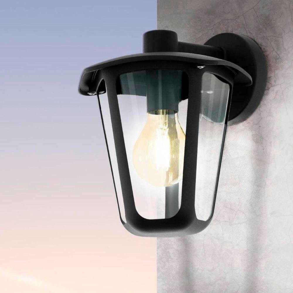 click-licht Aussenwandleuchte, Schwarz Monreale und IP44, E27 Transparent Leuchtmittel Aussenlampe, enthalten: Outdoor-Leuchte Angabe, Nein, Wandleuchte keine Deckenleuchte in warmweiss,