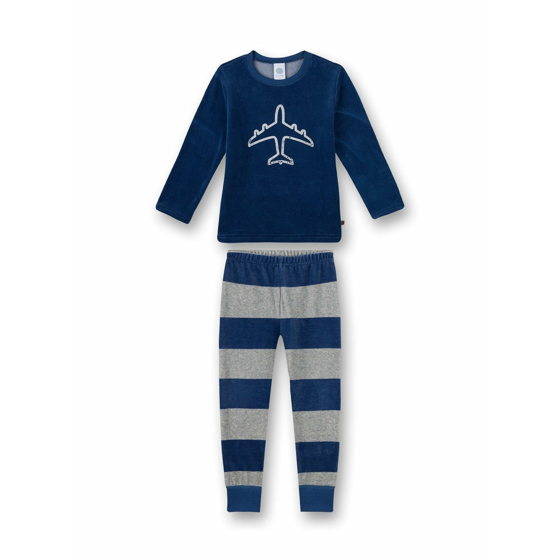 Sanetta Schlafanzug - Jungen-Schlafanzug lang- Blau Plane 2-teilig