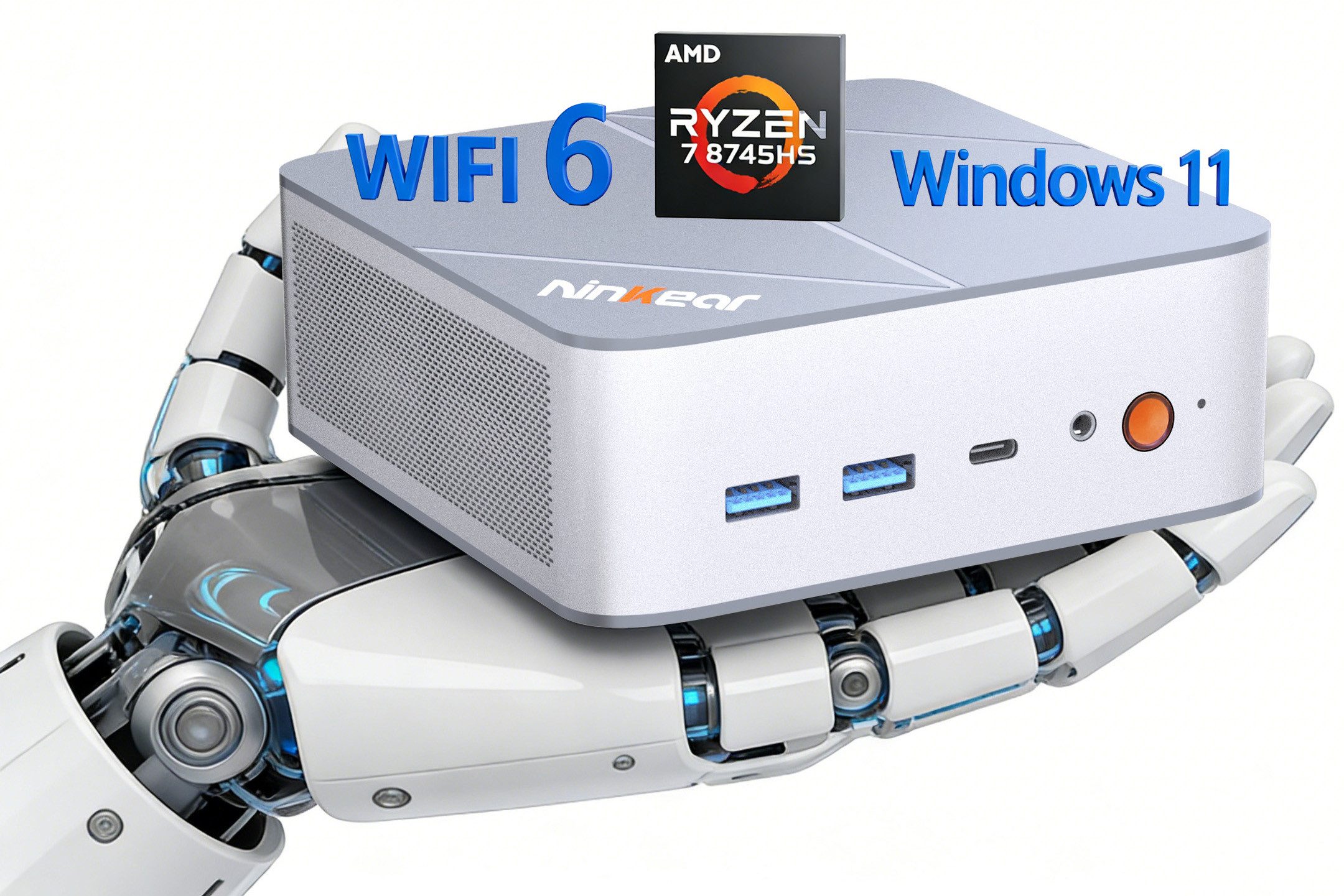 Rolipo Gaming PC,AMD Ryzen 7 8745HS(bis zu 4.9GHz),16GB DDR5 1TB SSD Computer Mini-PC (AMD AMD Radeon™ 780M, AMD Radeo 780M Grafikkarte, 16 GB RAM, 1024 GB SSD, Windows 11, 8K Display, USB 3.2 Type-C, WiFi 6, BT 5.2, HDMI)