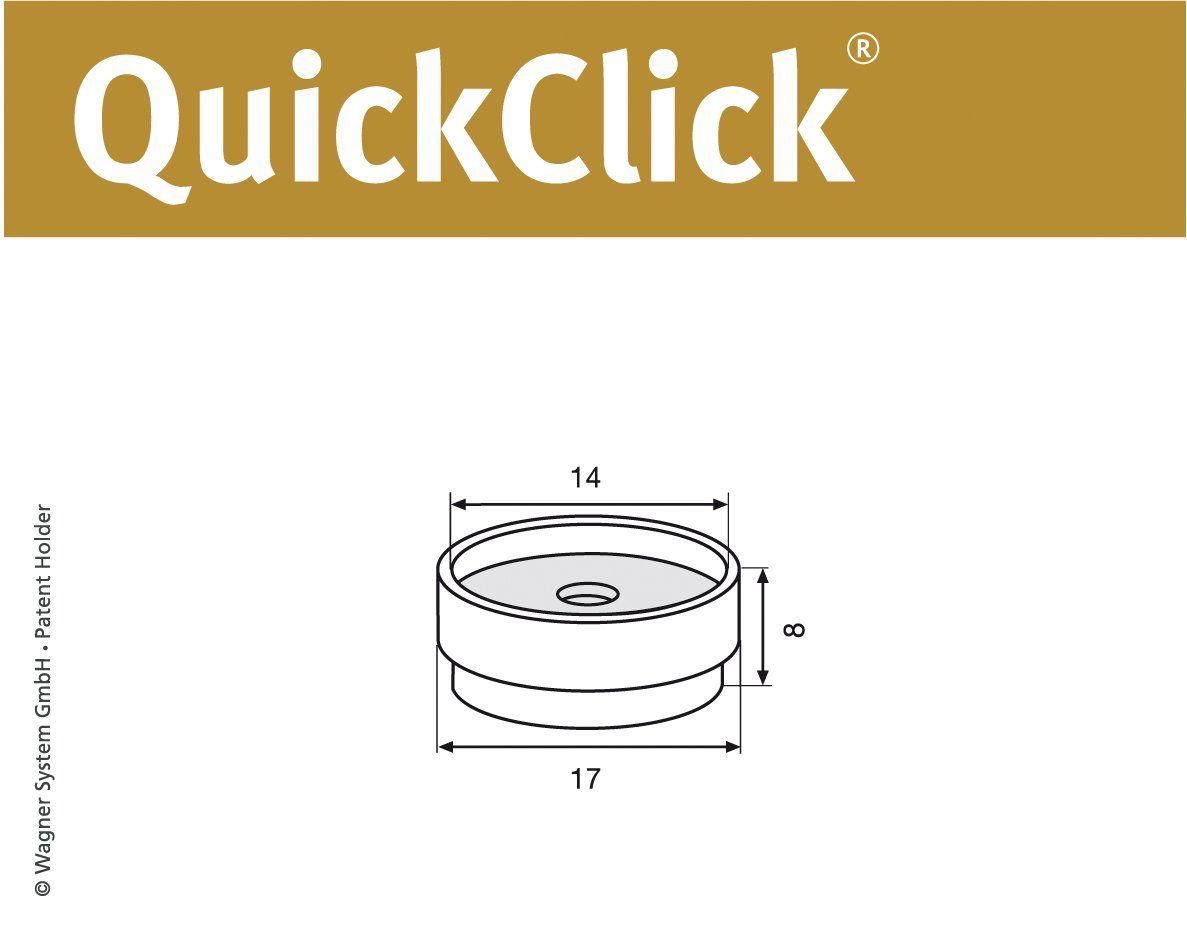 (flach) Ø 17, Ø design - Filzgleiter, - mm 20, für QuickClick® in 17, Basis Stuhlgleiter, Nachfüllpack Made Wollfilz Möbelgleiter yourself Ersatzgleiter Durchmesser austauschbar - 25 ULTRASOFT WAGNER Klick-Gleiter 20, mm für - SLIM 25 8er-Set DE, -