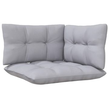 vidaXL Loungesofa 2-Sitzer-Gartensofa mit Grauen Kissen Massivholz Kiefer, 1 Teile