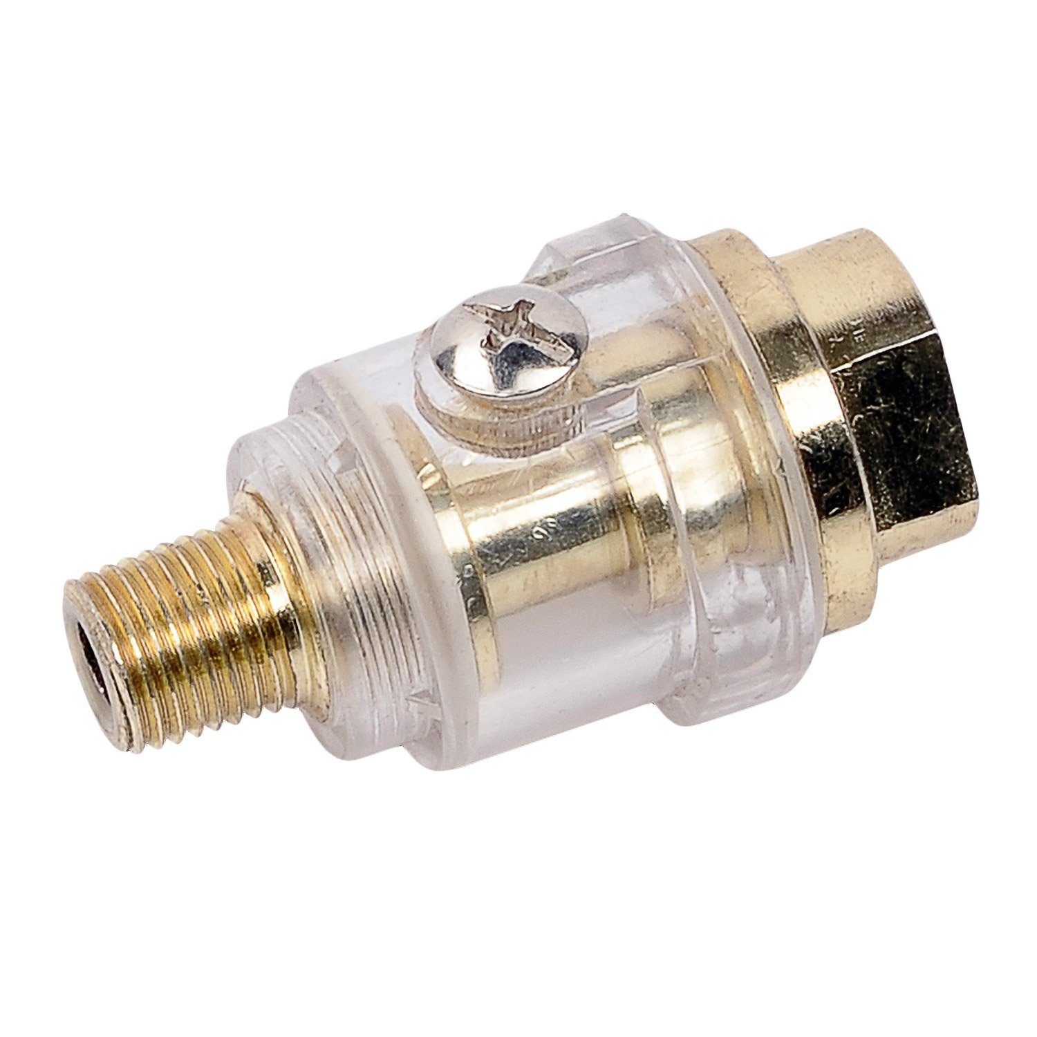 Powerplus Air Nebeldüse Messing Druckluft-Nebelöler Rohrgewinde 1/4 Zoll, Innen- und ein Außengewinde mit 1/4 Zoll