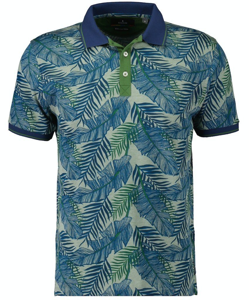 RAGMAN Poloshirt vida la Piqué-Polo viva Dschungelprint, 315-GRUN