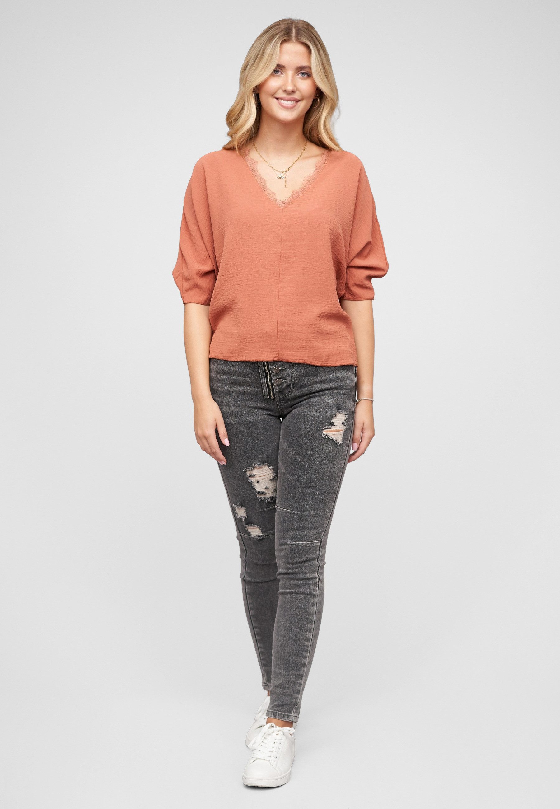 CLOUD 5IVE Klassische Bluse CLOUD 5IVE Cloud5ive V-Neck Bluse