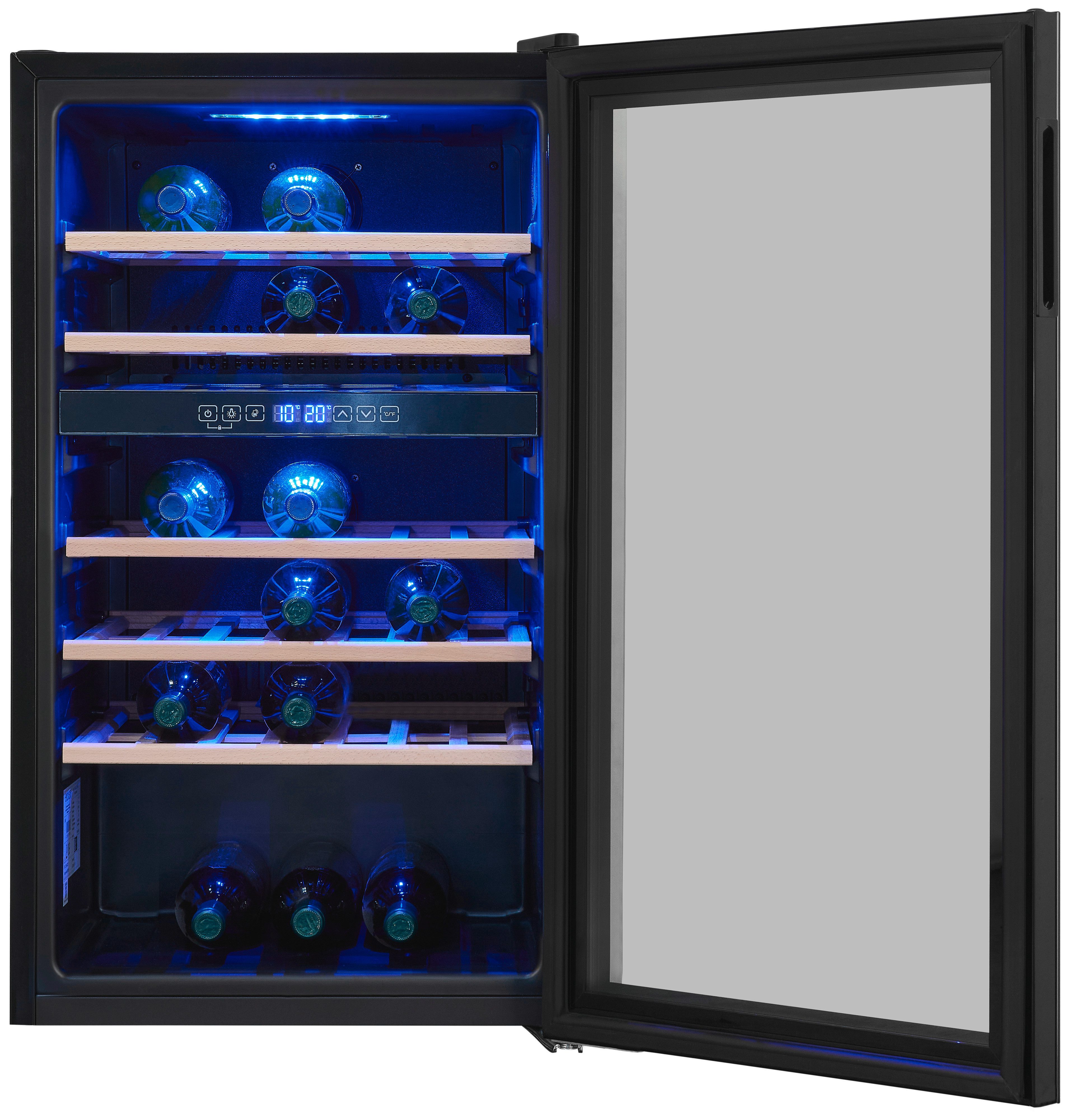 exquisit Weinkühlschrank WS2-45-GTE-160G, für 45 Standardflaschen á 0,75l,Für Weinliebhaber - stilvoll & perfekt temperiert für 45 Flaschen