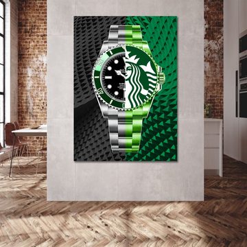 ArtMind XXL-Wandbild STARBUCKS ROLEX, Premium Wandbilder als Poster & gerahmte Leinwand in 3 Größen, Wall Art, Bild, Canva