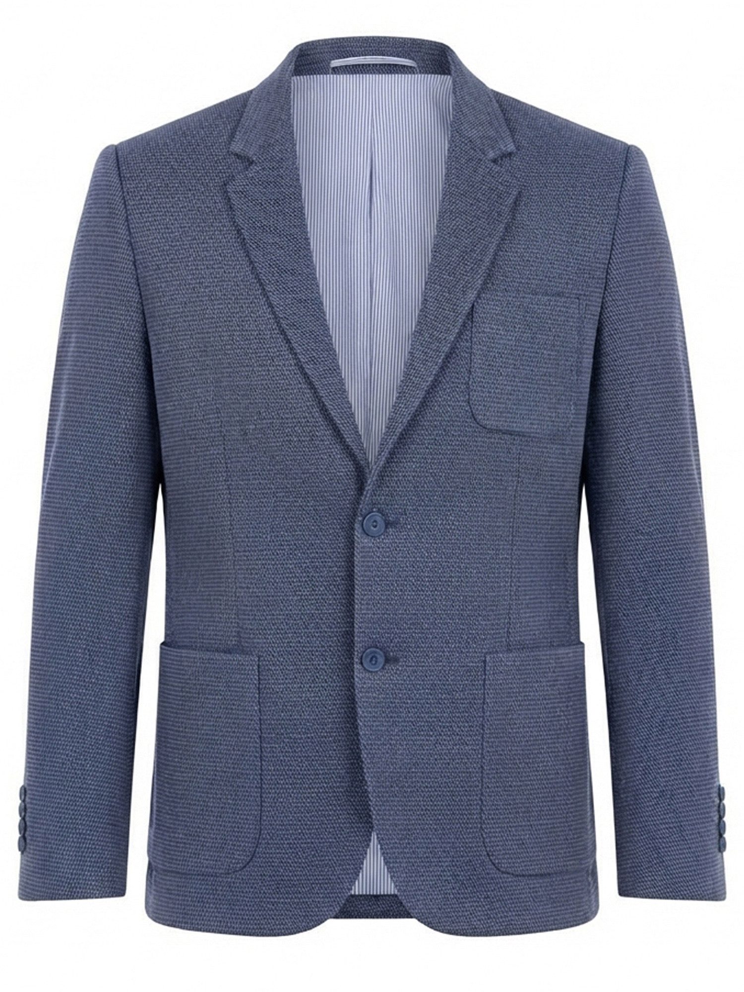 OMBRE Longblazer Herren Slim-Fit Blazer mit strukturellem Jersey Navy XS (kein Set, 1-tlg) in Unifarbe