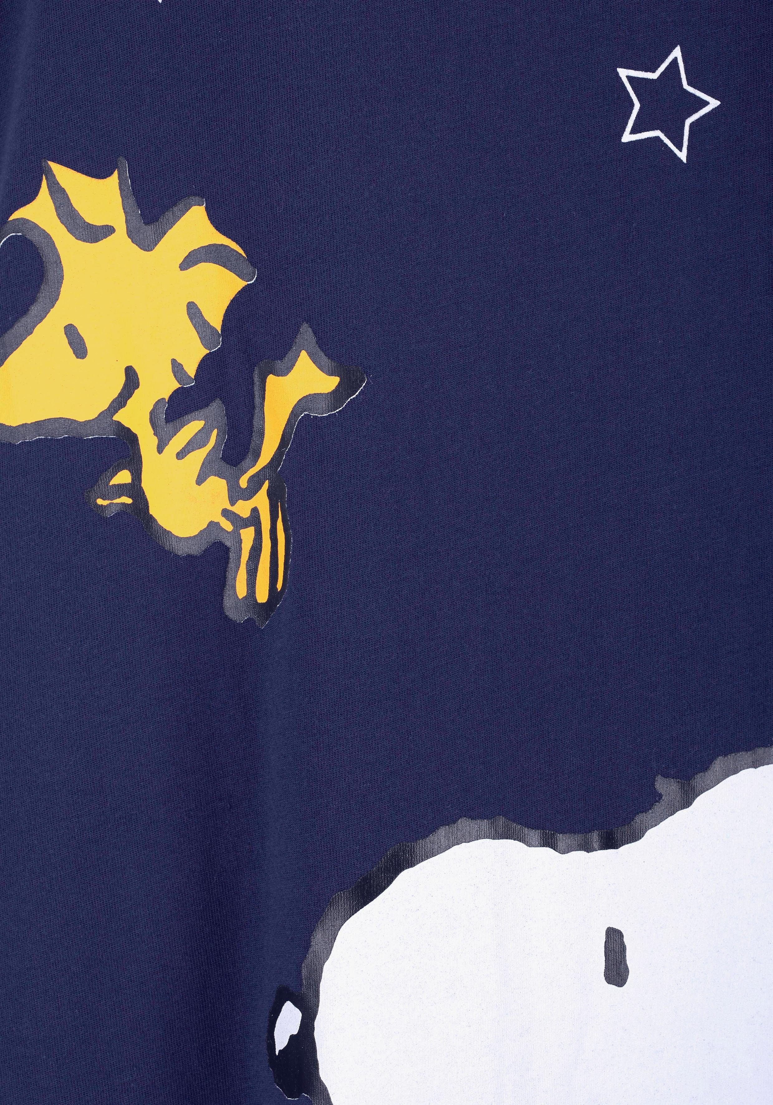 PEANUTS Sleepshirt mit Snoopy-Print in marine Minilänge