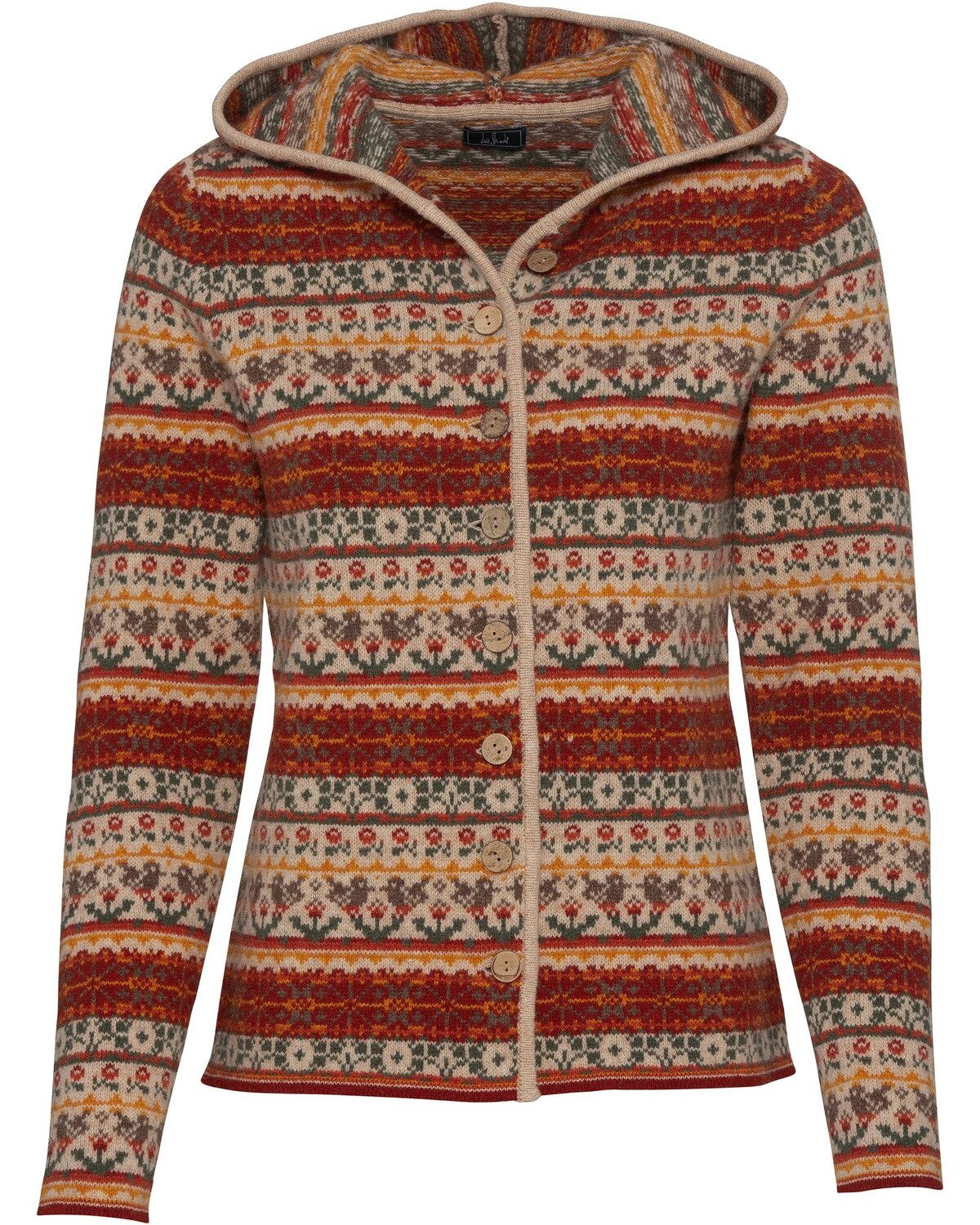 Luis Steindl Strickjacke Jacquard-Strickjacke mit Kapuze günstig online kaufen