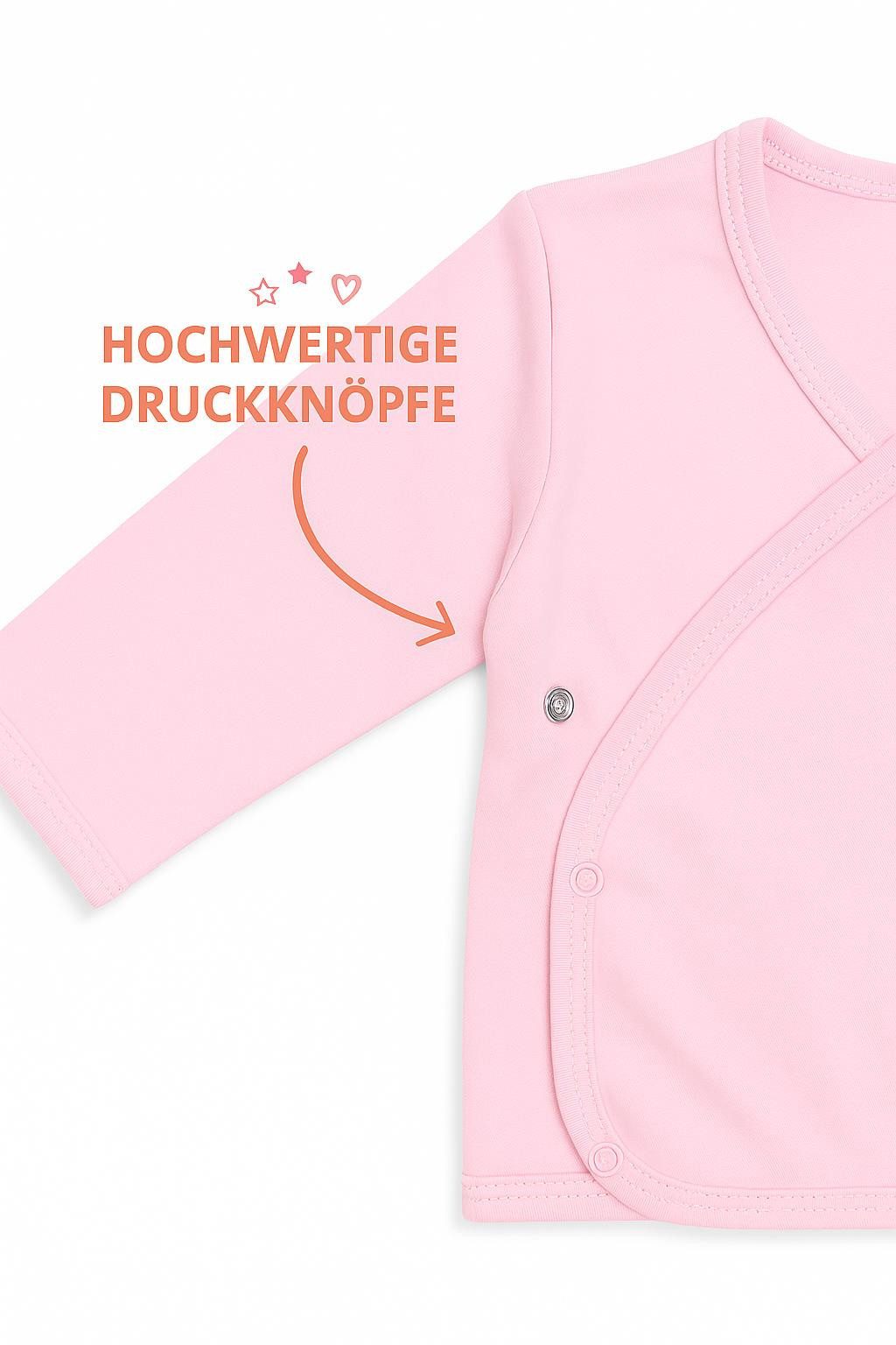 LOREZA Wickelshirt 5er Set Mädchen Baby Wickelshirts langarm 100% Baumwolle (Set, 5-tlg., 5er-Pack)
