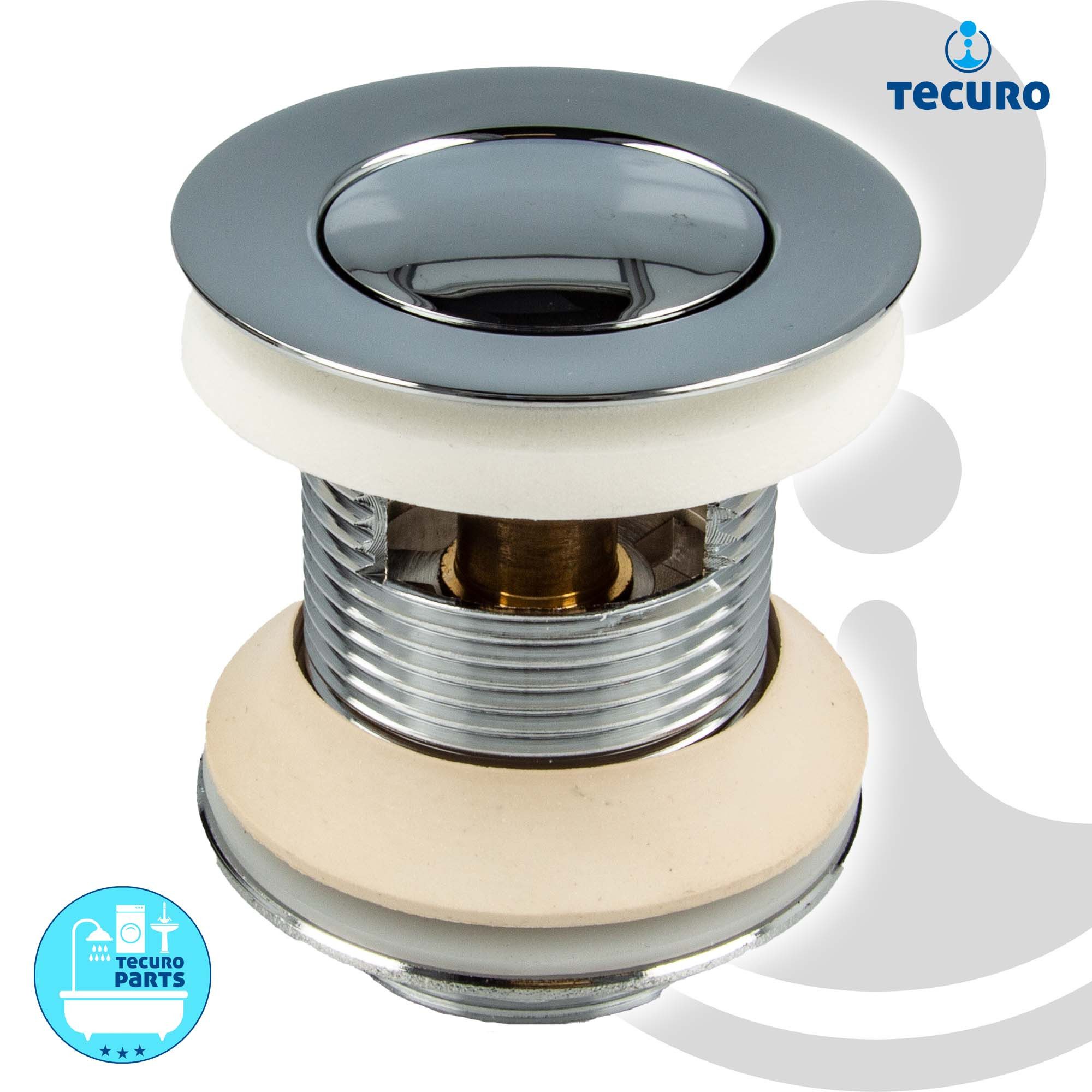 tecuro Ablaufventil Pop Up Ablaufventil 1 1/4 Zoll, für Waschbecken mit Überlauf