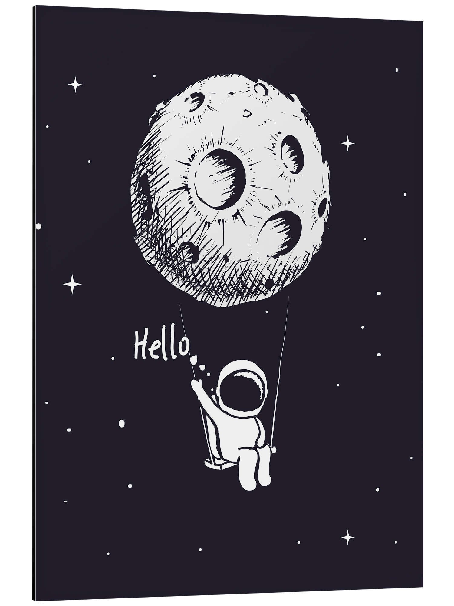 Posterlounge Wandbild Mondschaukel, Kidz Collection, erhältlich als Poster, Leinwandbild, Wandsticker oder Acrylglasbild