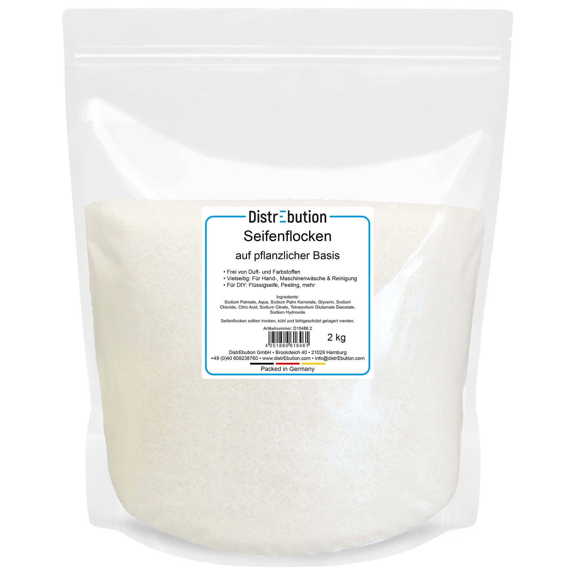 DistrEbution Handseife Seifenflocken, natürlicher Reiniger, rein pflanzlich