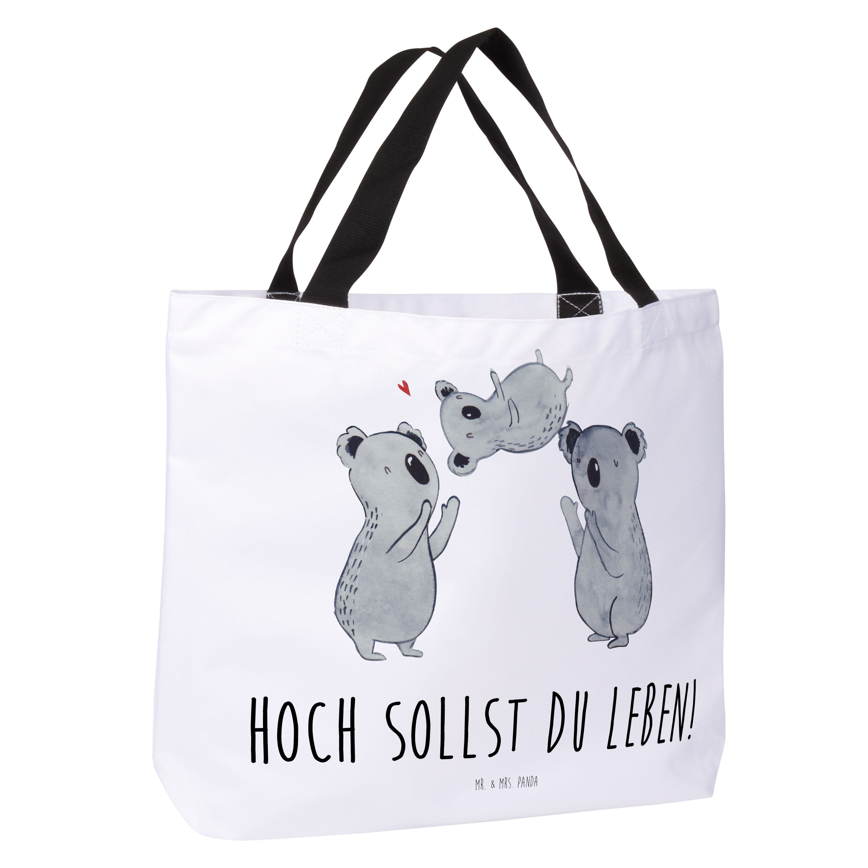 Feiern Panda Weiß Sich Mr. Einkaufstasche, Familie, Geschenk, - Mrs. Koala & (1-tlg) Shopper Einkauf -