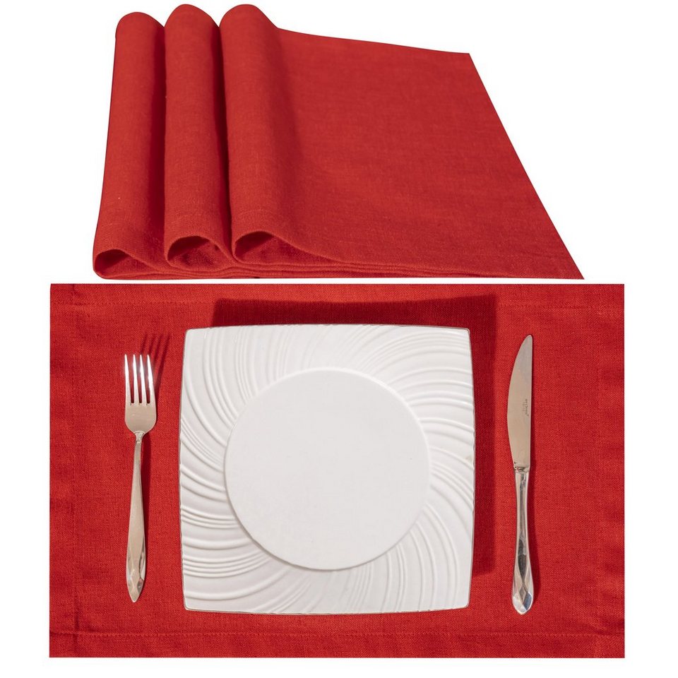 Platzset, Tischläufer-Tischsets Abwaschbar 6er Set / 4er Set, Simurq, ( Tischset Rot Platzset Platzdeckchen abwaschbar, Abwaschbare Tischläufer  modern mit Platzsets abwaschbar & Wasserabweisende, 4-St)