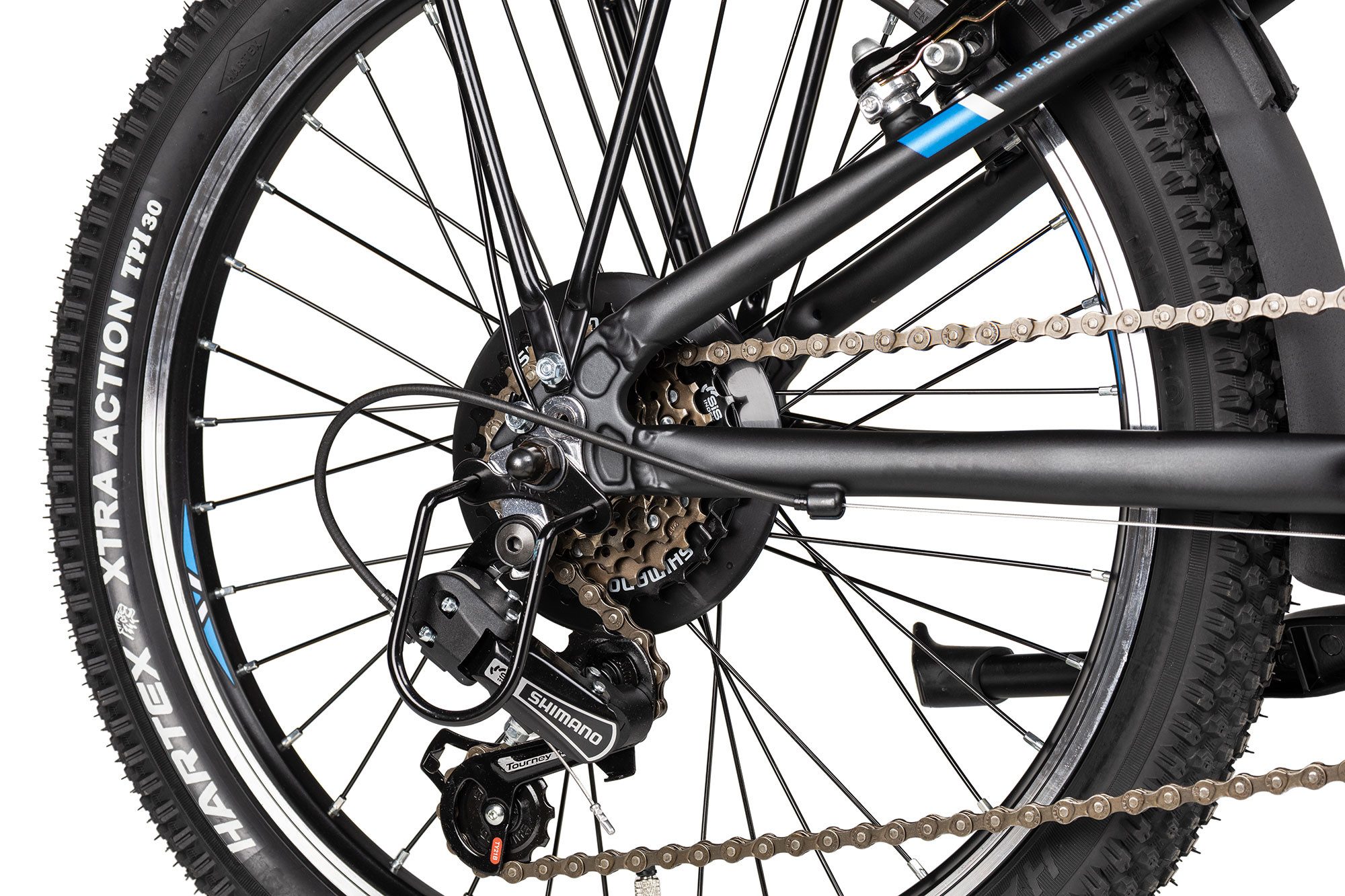 Axess Kinderfahrrad Adventure 6 20, 6 Gang Shimano Tourney 6 Schaltwerk, Kettenschaltung, Straßenausstattung blau