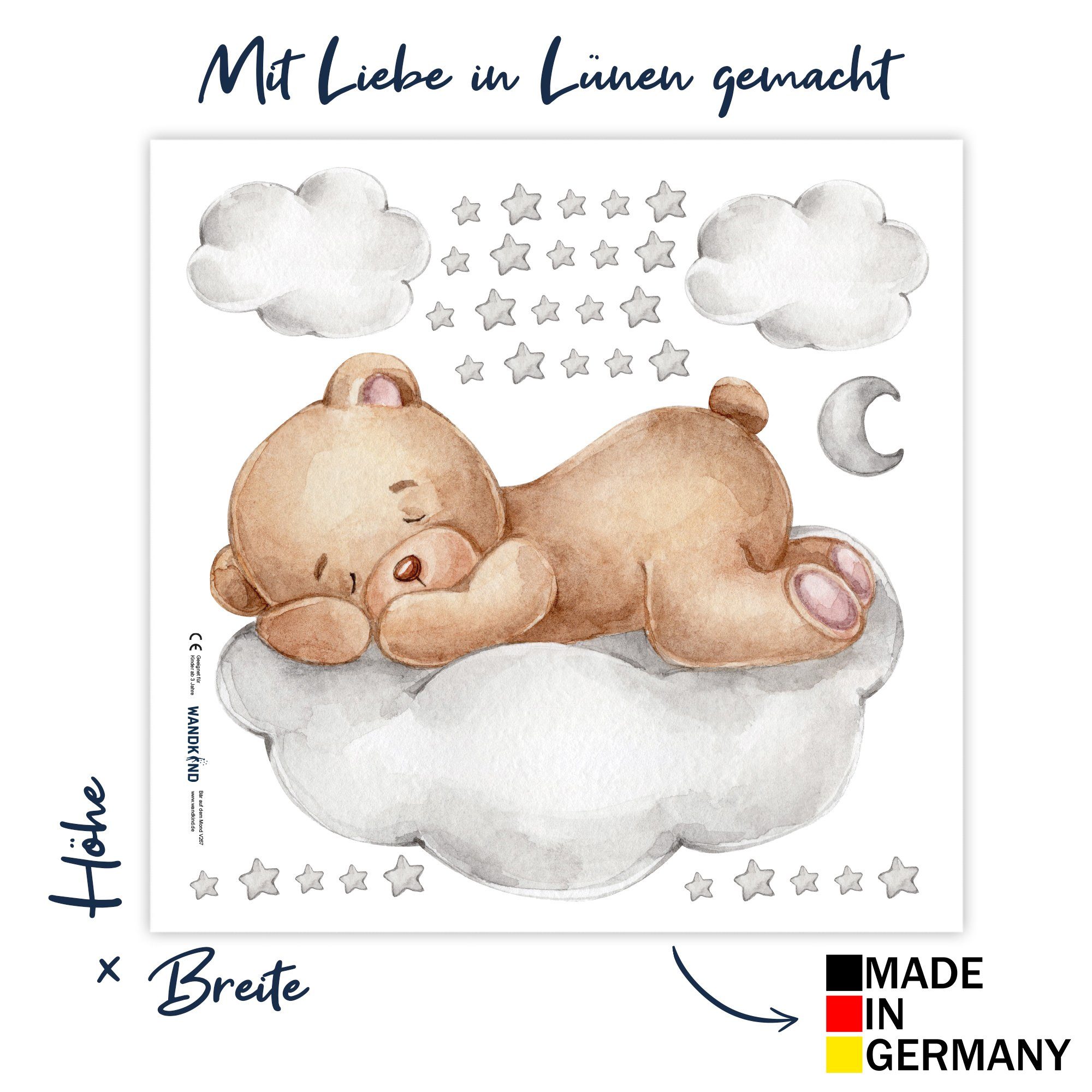 WANDKIND Wandtattoo Bär auf der Wolke V267, selbstklebend, wieder ablösbar günstig online kaufen