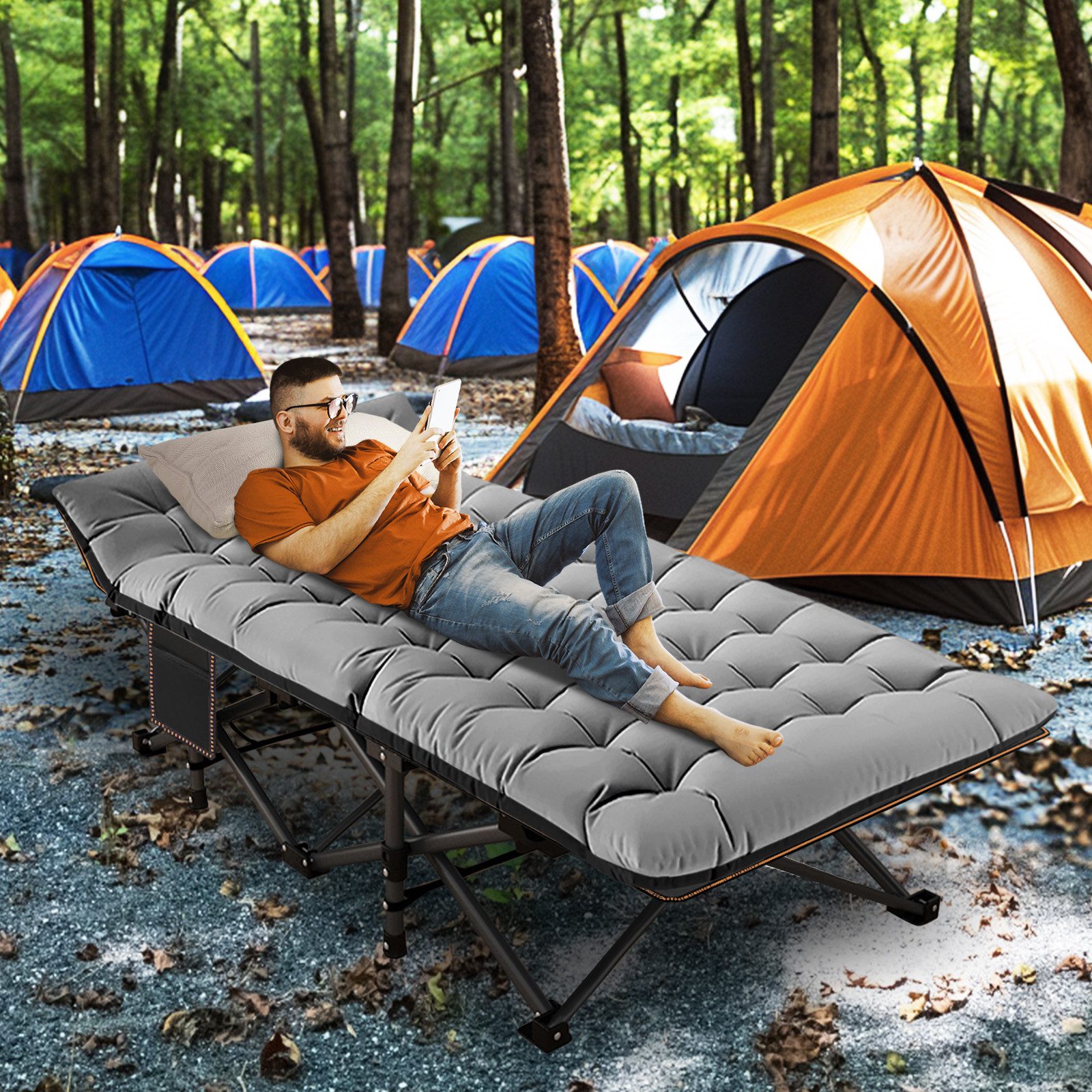 Meulbaty Klappbett Klappbar Feldbett, Campingbett für Camping mit Auflage & günstig online kaufen