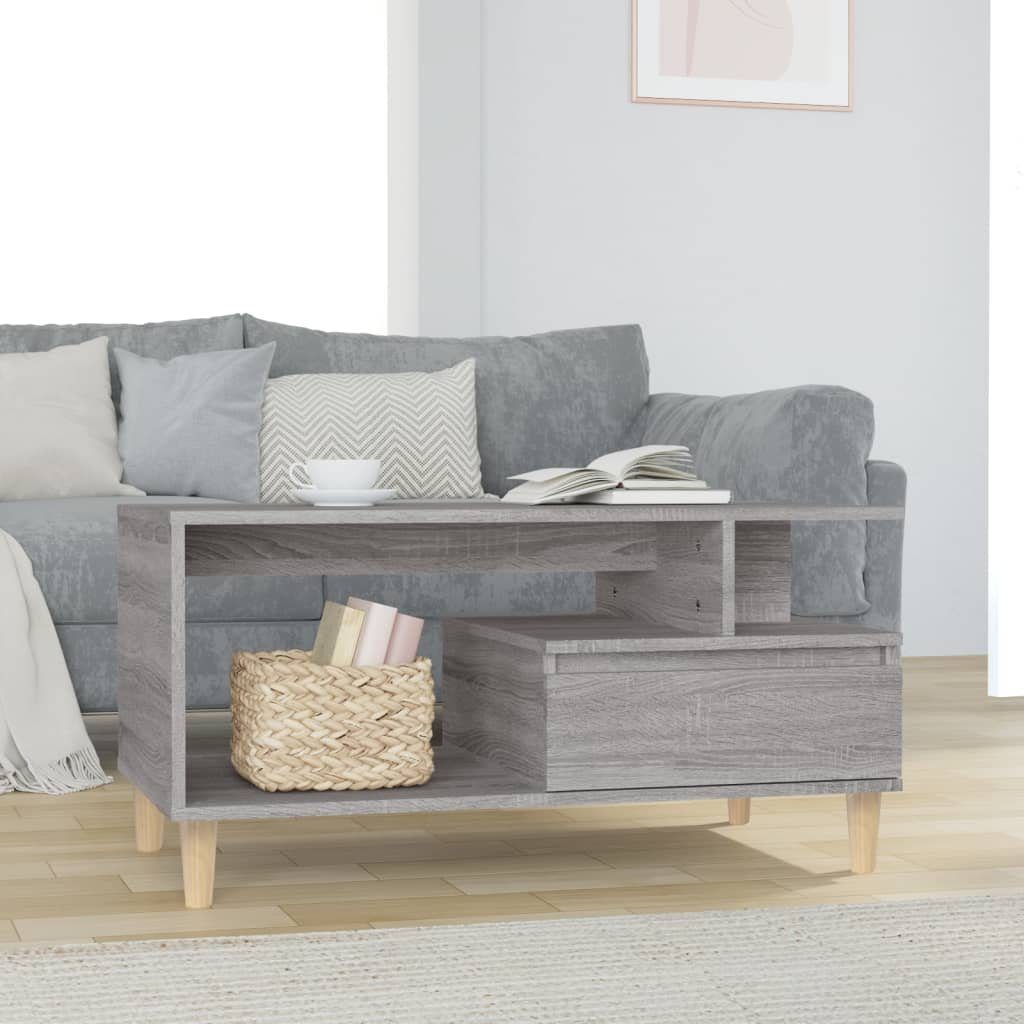 Grau Sonoma Holzwerkstoff (1-St) Sonoma cm | vidaXL 90x49x45 Grau Couchtisch Couchtisch Grau Sonoma