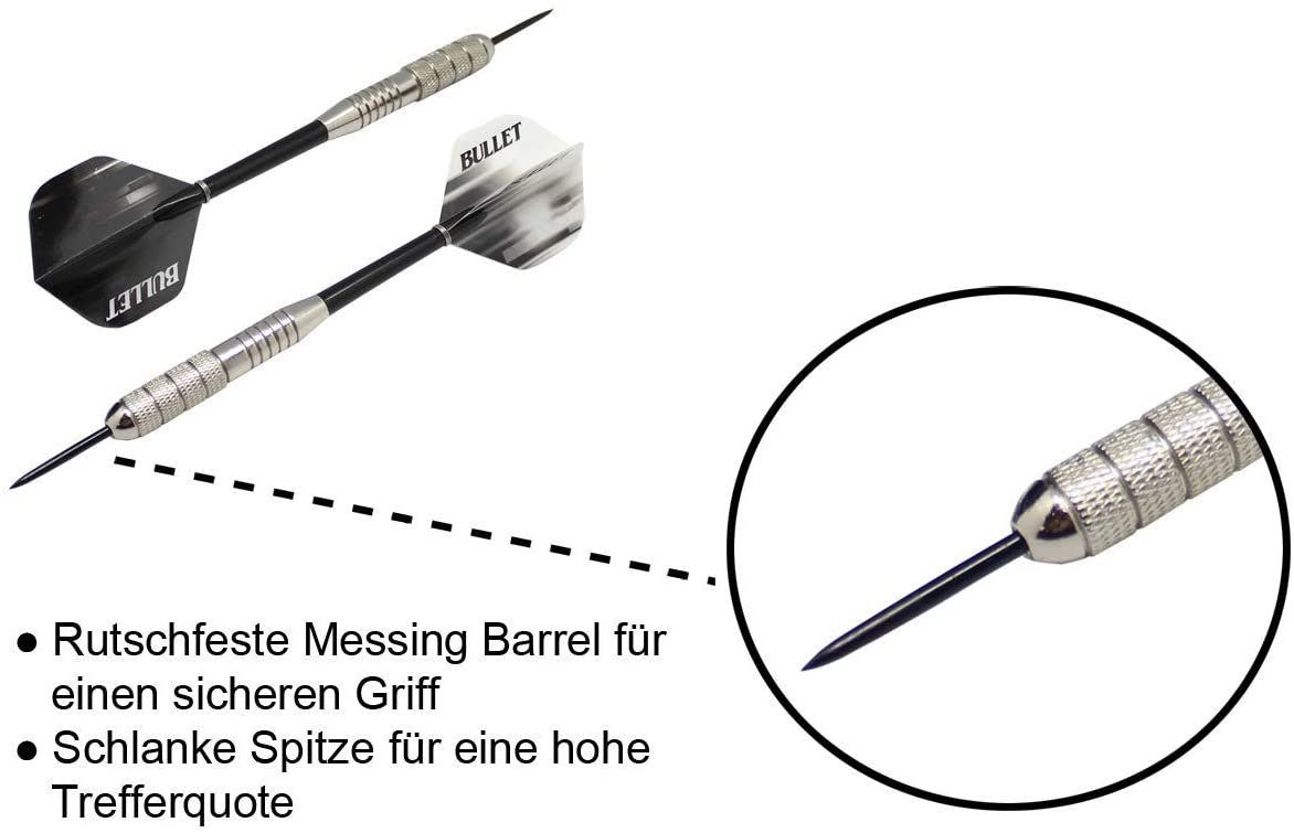 XQMAX Dartscheibe Darts Set, inkl. Scoreboard, mehrteiligem Steeldart-Set, Stift und Eraser