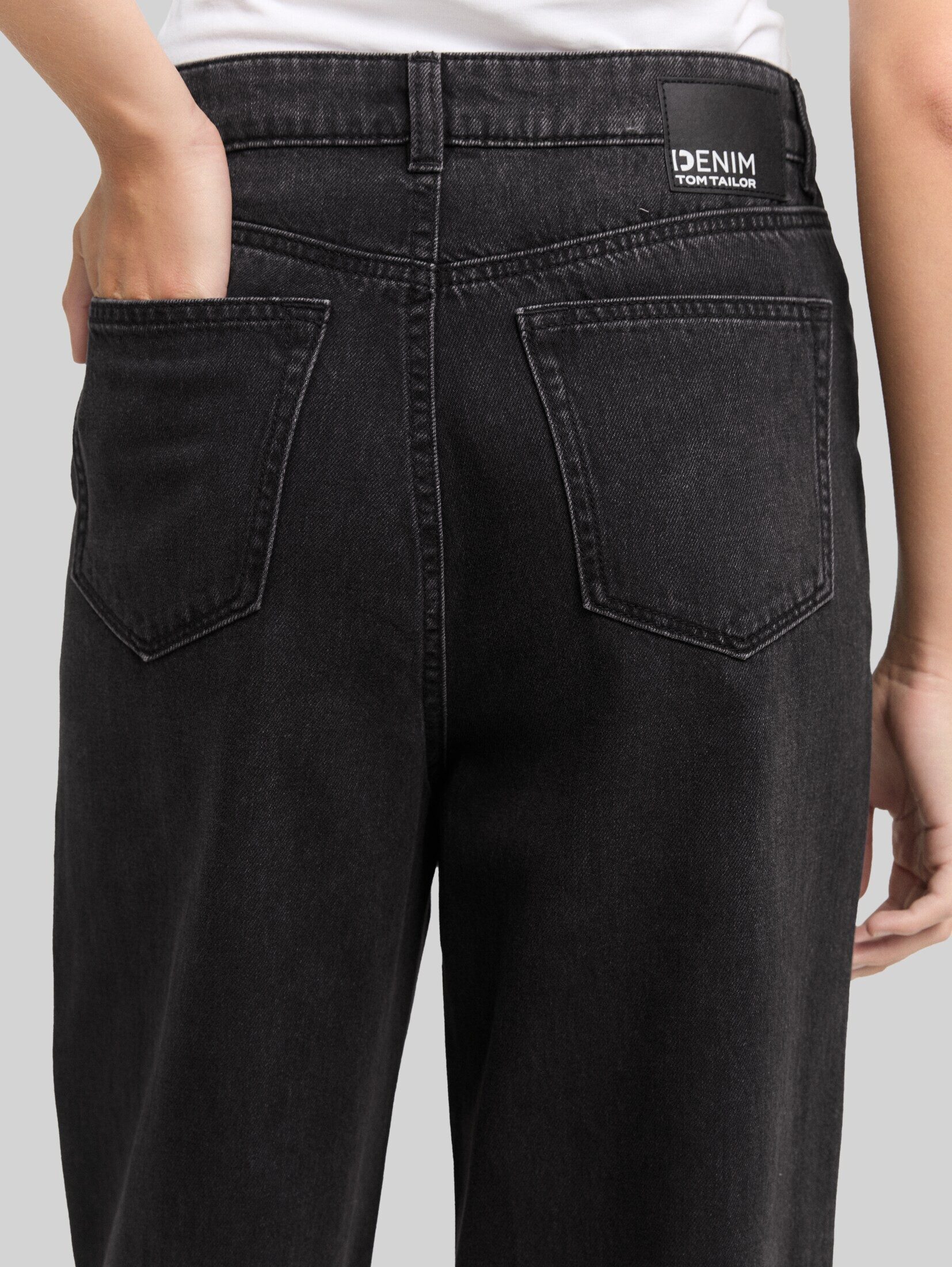TOM TAILOR Denim Weite Jeans Jeanshosen TTLINOU WIDE Jeans mit Strasssteinen – Bild 5 von 5