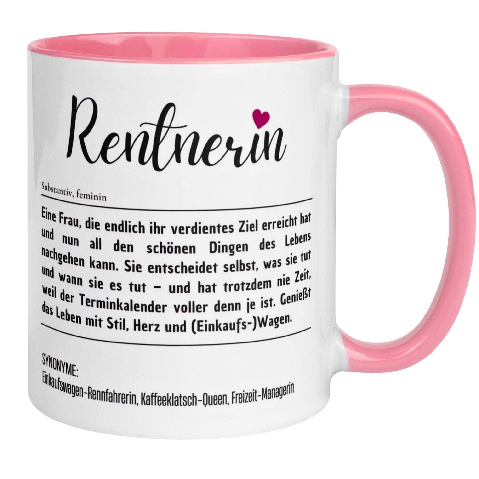 Momentals Tasse Rente Frau – Definition Rentnerin – Geschenk Renteneintritt Ruhestand, Gratis Versand · Links-&Rechtshänder · Spülmaschinenfest