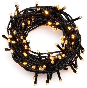 KONSTSMIDE LED-Lichterkette Weihnachtsdeko aussen, 120-flammig, LED Lichterkette, mit Glimmereffekt, 120 bernsteinfarbene Dioden