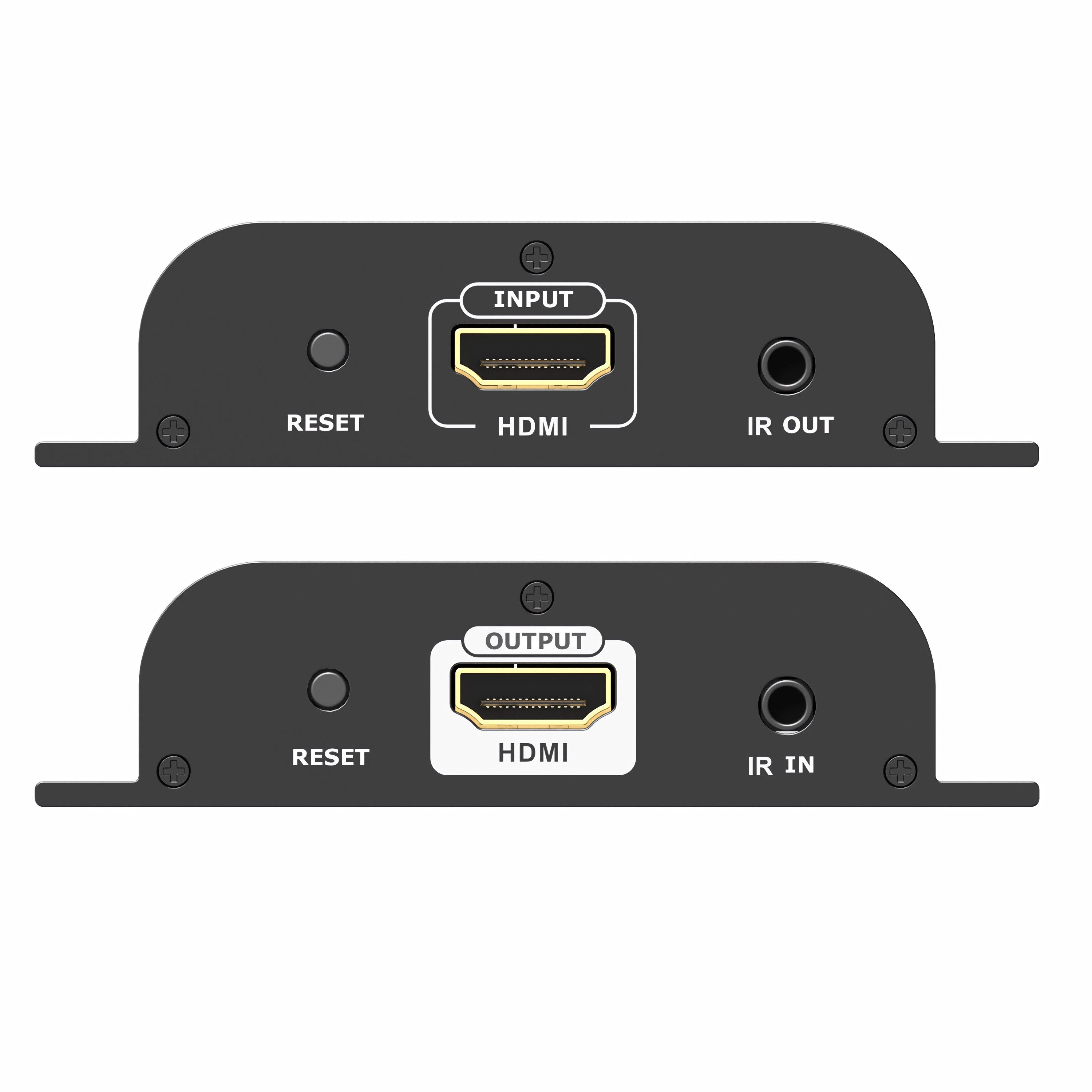 Bolwins Audio-Wandler D91D HDMI RJ45 Extender Verlängerung + IR über Cat 5/6 Patchkabel 120m, (Set, 2 St., 1x HDMI Extender Sendeeinheit, 1x HDMI Extender Empfangseinheit), Extender Direktanschluss bis 120m, Videoübertragung