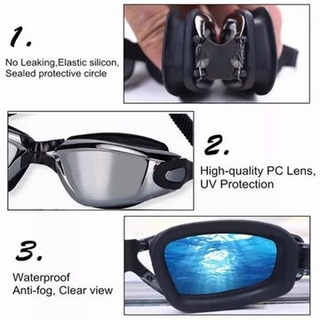 Avisto Schwimmbrille Schwimmbrille Schwimmbrille für Herren und Damen mit Breiten Gläserm, Antibeschlag-Beschichtung, UV-Schutz, verstellbares Silikonband