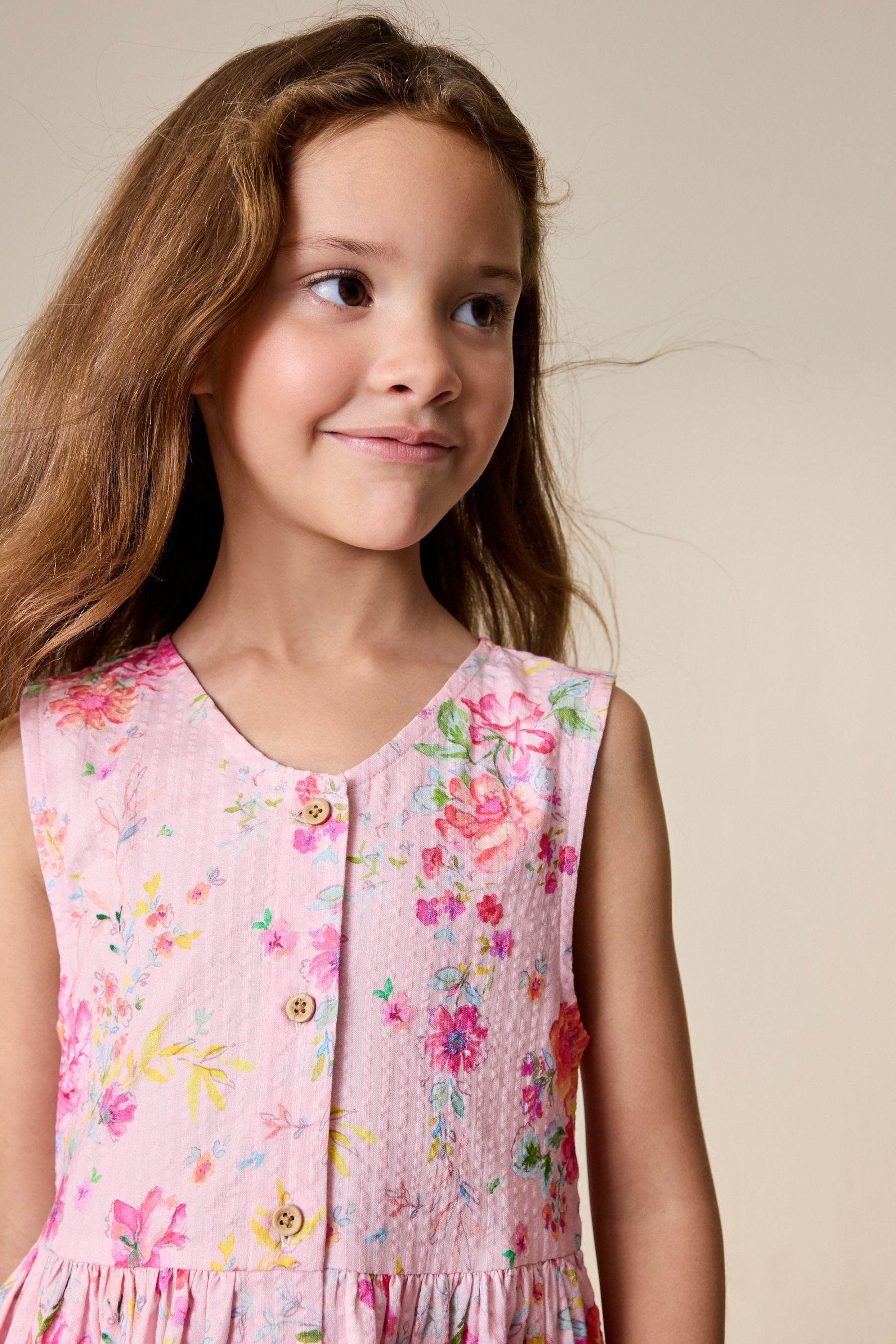 Next Strickkleid Kurzärmeliges, durchgeknöpftes Kleid mit Streifen (1-tlg)