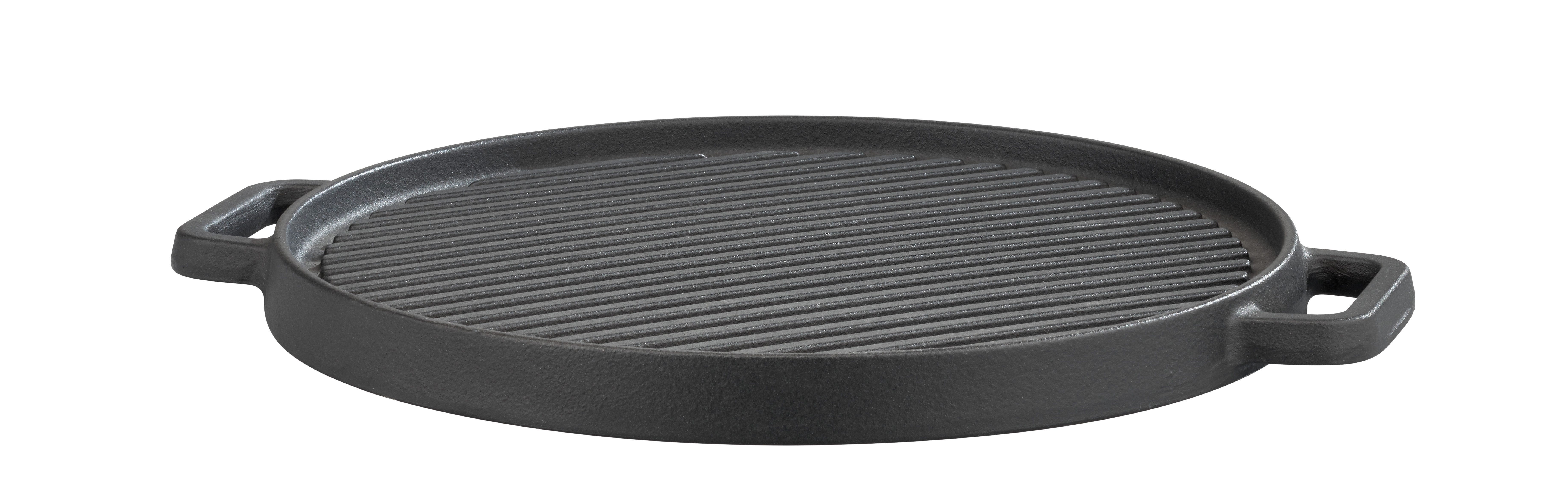 GSW Grillplatte Black Iron BBQ (1-St), Gusseisen Grillplatte zur Anwendung auf dem Grill, Feuer oder Backofen