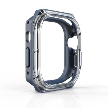 Wigento Smartwatch-Hülle Für Apple Watch Ultra 1 + 2 49mm Uhr Gehäuse Silikon Hülle Dunkelblau