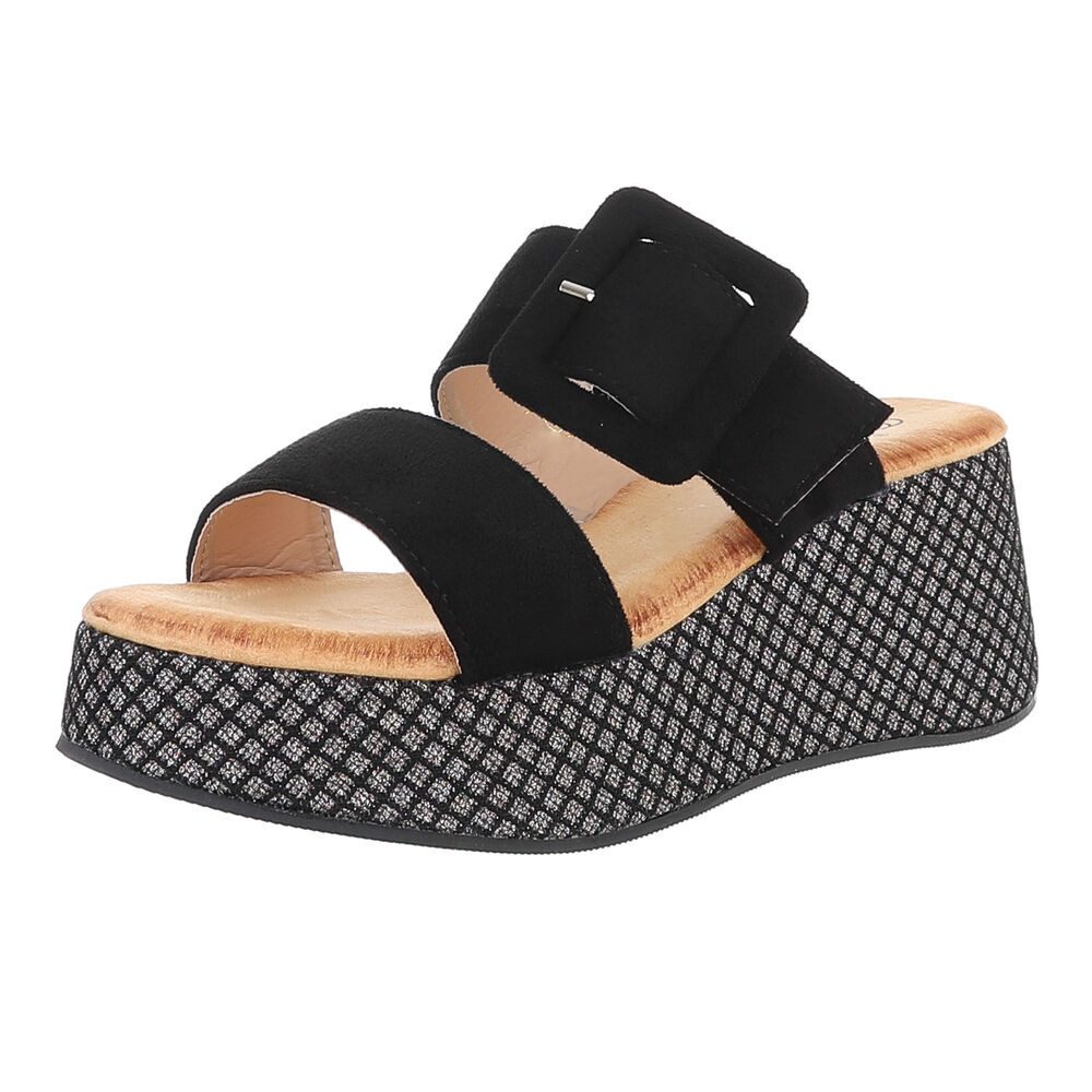 Ital-Design Modische Plateau-Sandalen mit verstellbarer Schnalle Plateausan günstig online kaufen