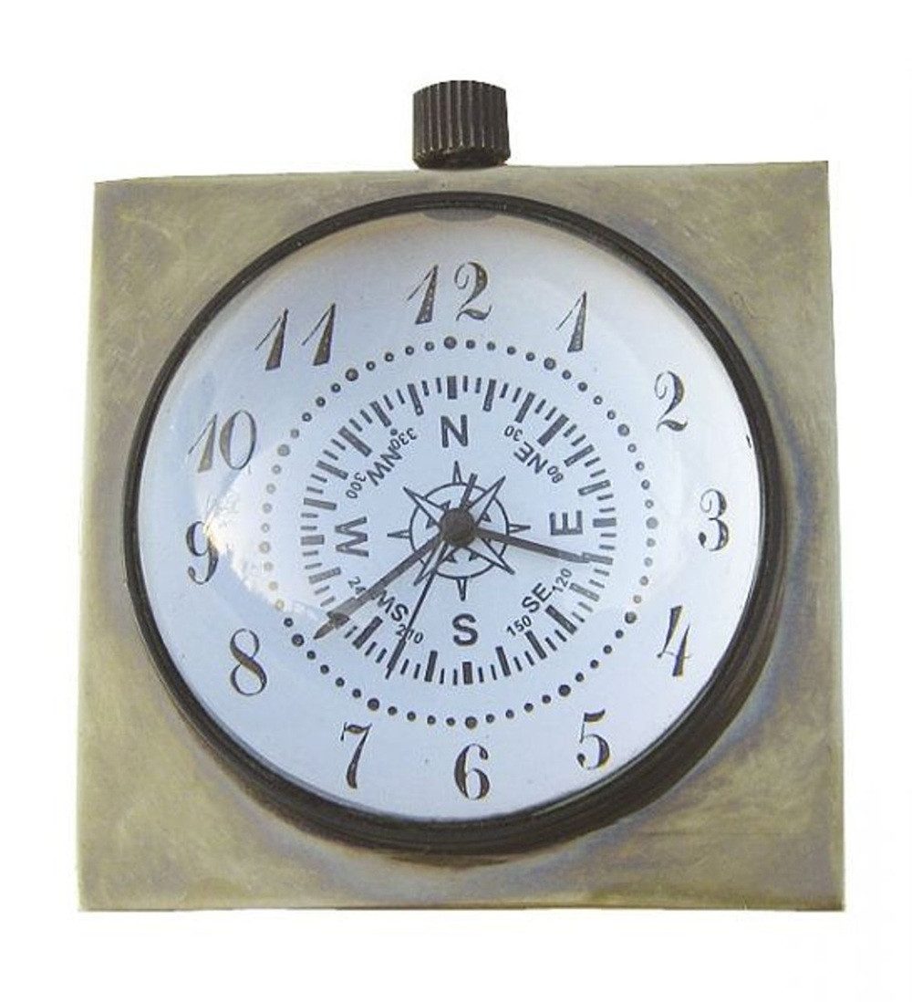 Linoows Taschenuhr Glaskugel-Uhr Lupenuhr aus Messing maritime Taschenuhr, Kapitänsuhr aus Messing als Kugeluhr