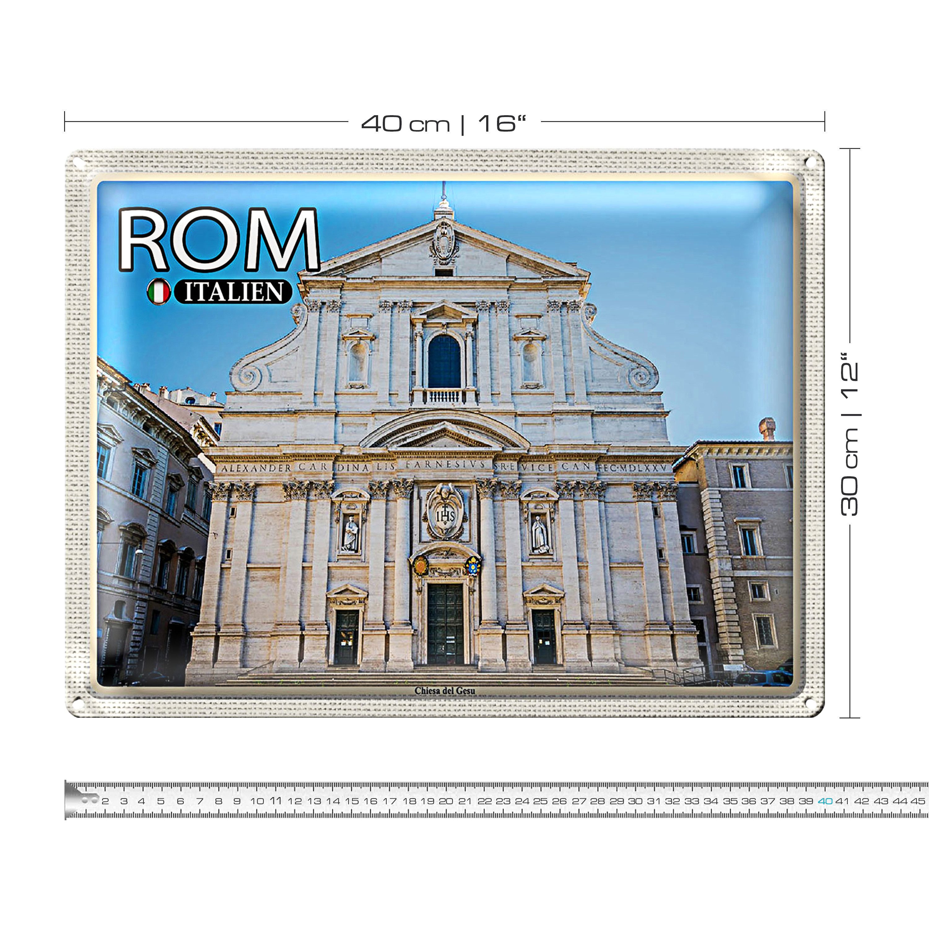 Roomando Metallschild Reise Rom Italien Chiesa del Gesu 40x30cm