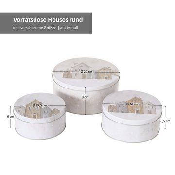 BOLTZE Vorratsglas B. 3 tlg Set Gebäckdosen Houses - 2024390, Metall