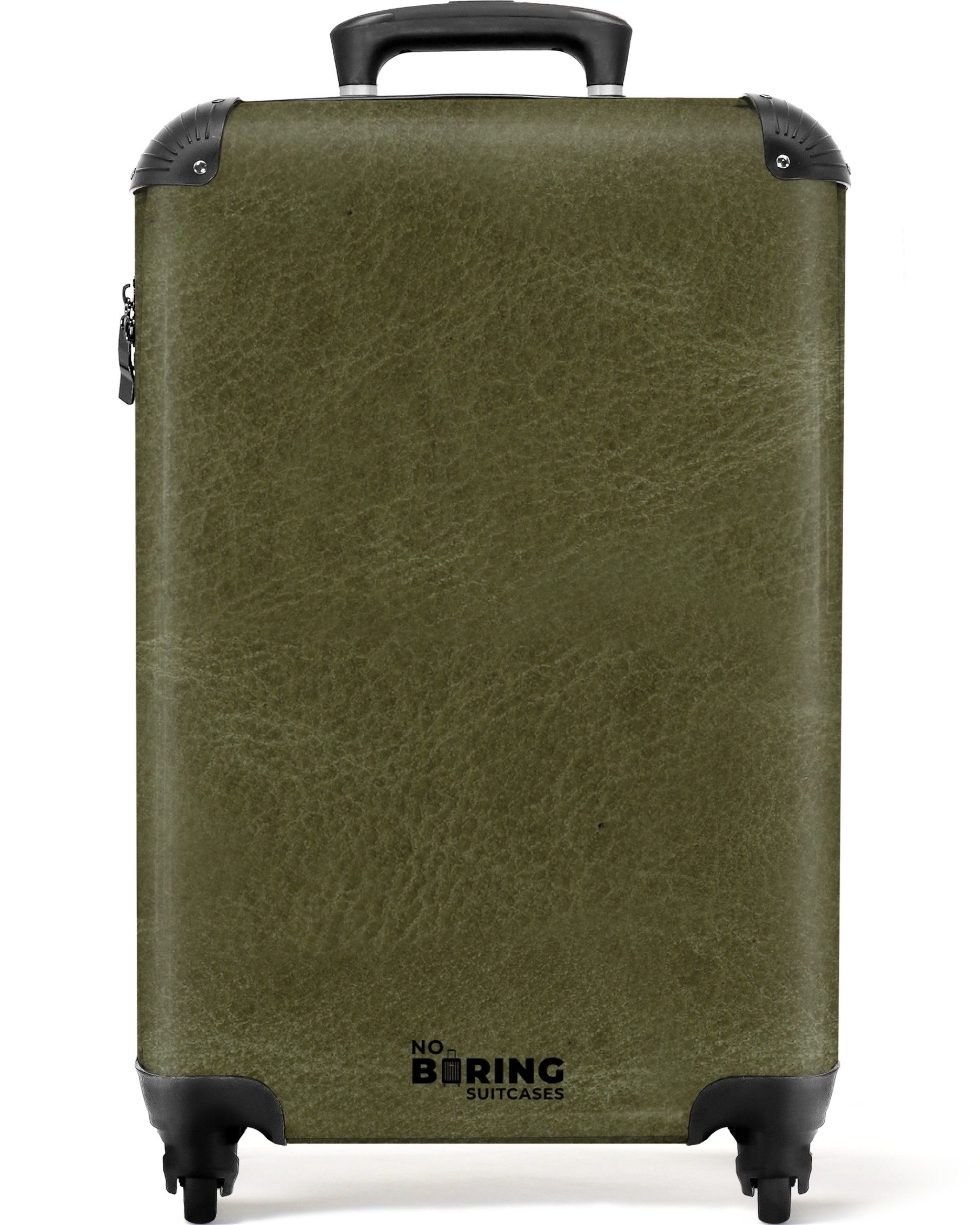 Hartschalen-Trolley Lederoptik khakigrün 55x35x20cm