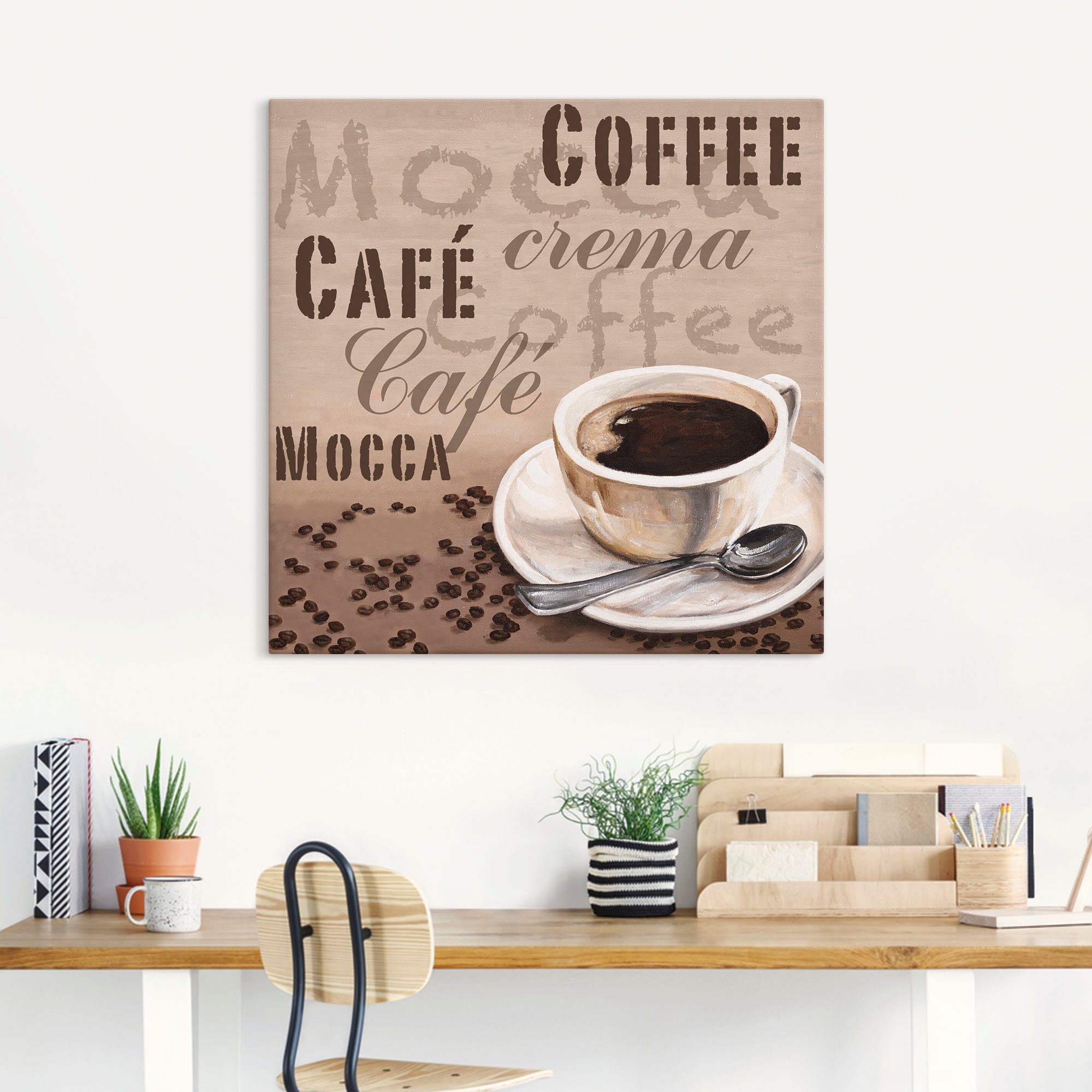 Artland Wandbild - Poster Kaffee, Mocca St), in Größen oder Wandaufkleber als versch. Getränke Alubild, Leinwandbild, (1