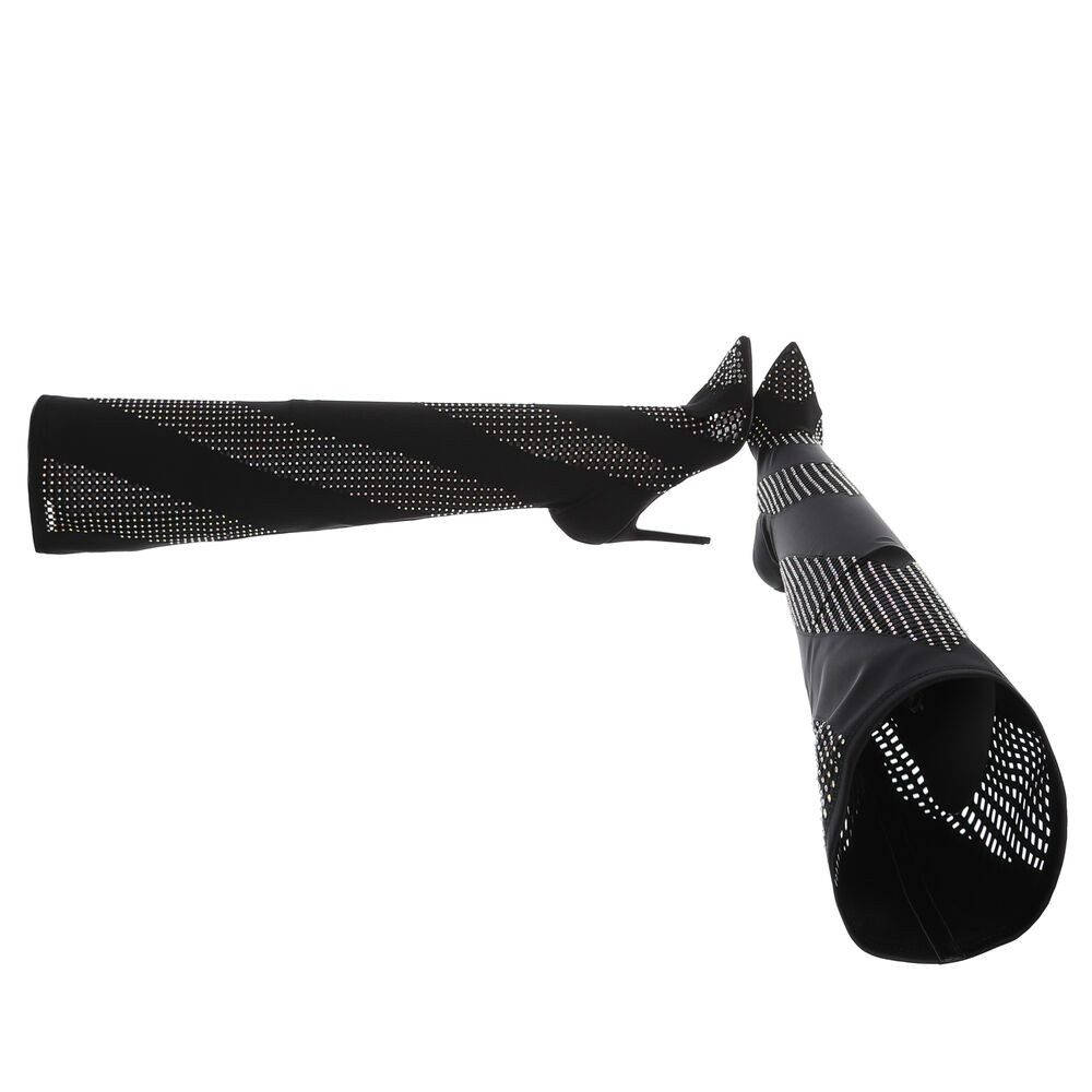 Ital-Design Elegante Overknee-Stiefel mit Glitzer-Details für Damen Overkne günstig online kaufen