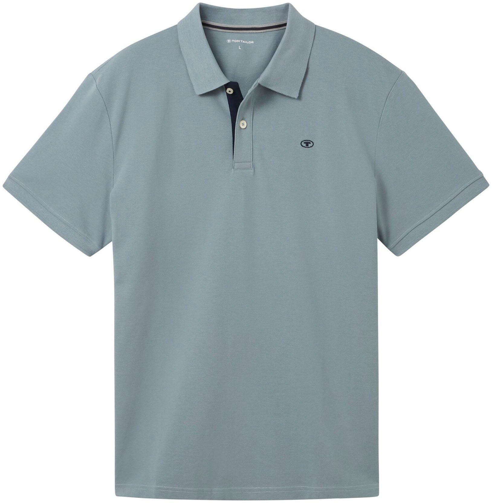 TOM TAILOR Poloshirt mit Knopfleiste und Logo