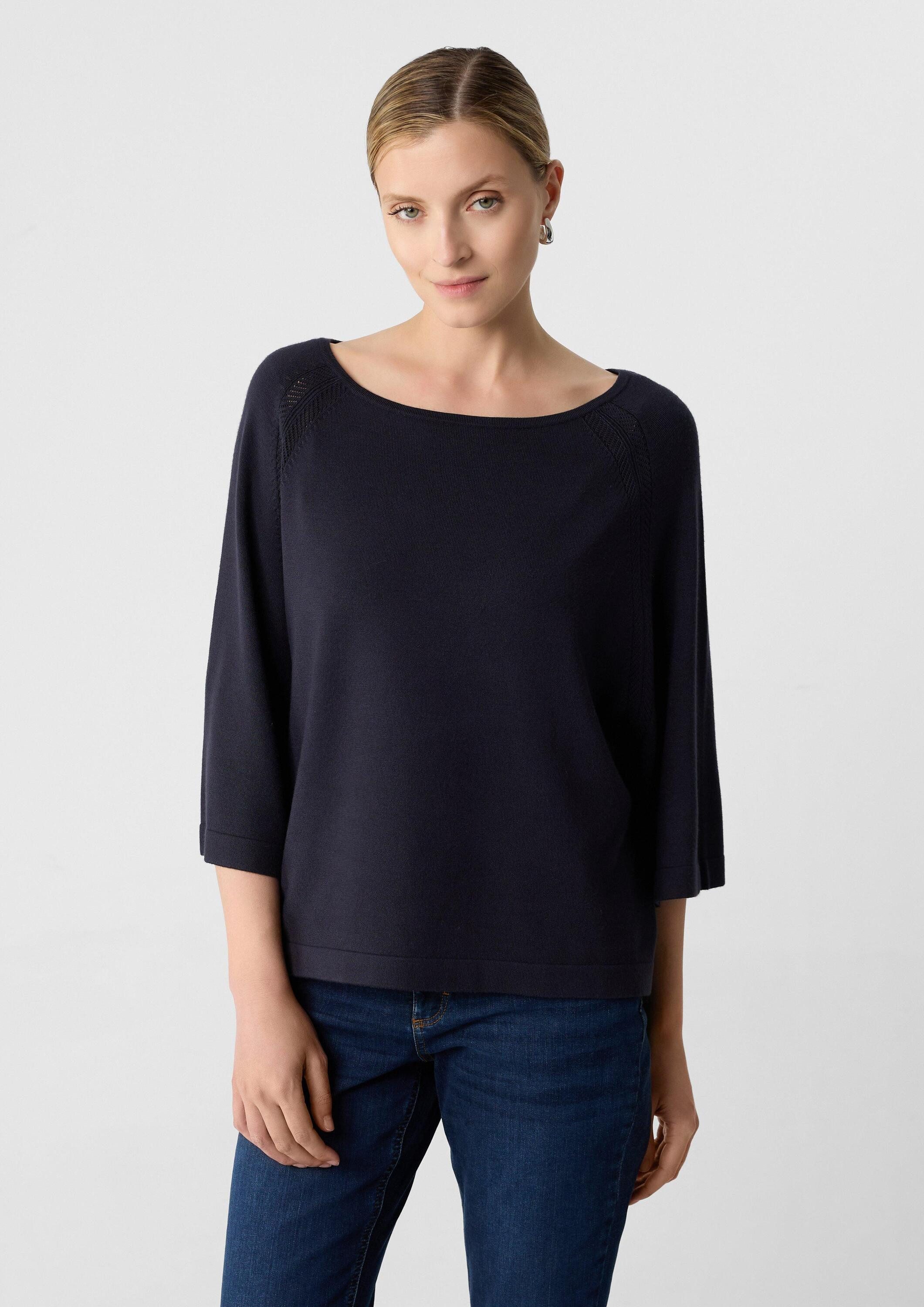 comma 3/4 Arm-Pullover Strickpullover Oversized Pullover aus Feinstrick mit günstig online kaufen