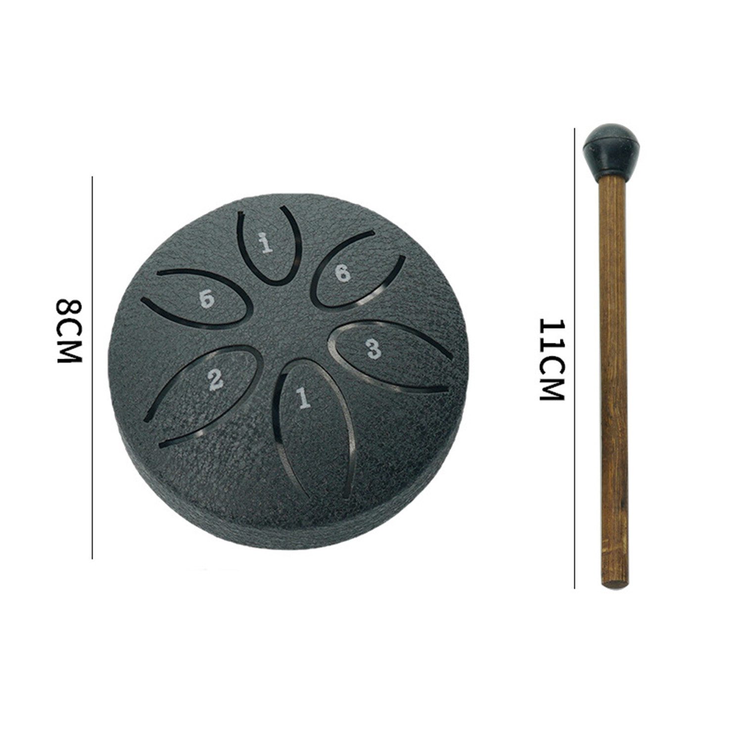 ibettertec Steel Tongue Drum 3 Zoll 6 Töne Sonic Energy Pocket Tongue Drum, Stahlzungentrommel,Sonic Energy, Zungentrommel Handpan, für Kinder,Yoga, Meditation, Klangheilung,Musiktherapie