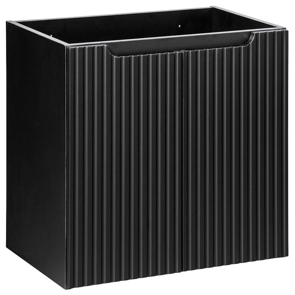 Lomadox Waschbeckenschrank NEWPORT-56-BLACK Badschrank 60cm 2-trg günstig online kaufen