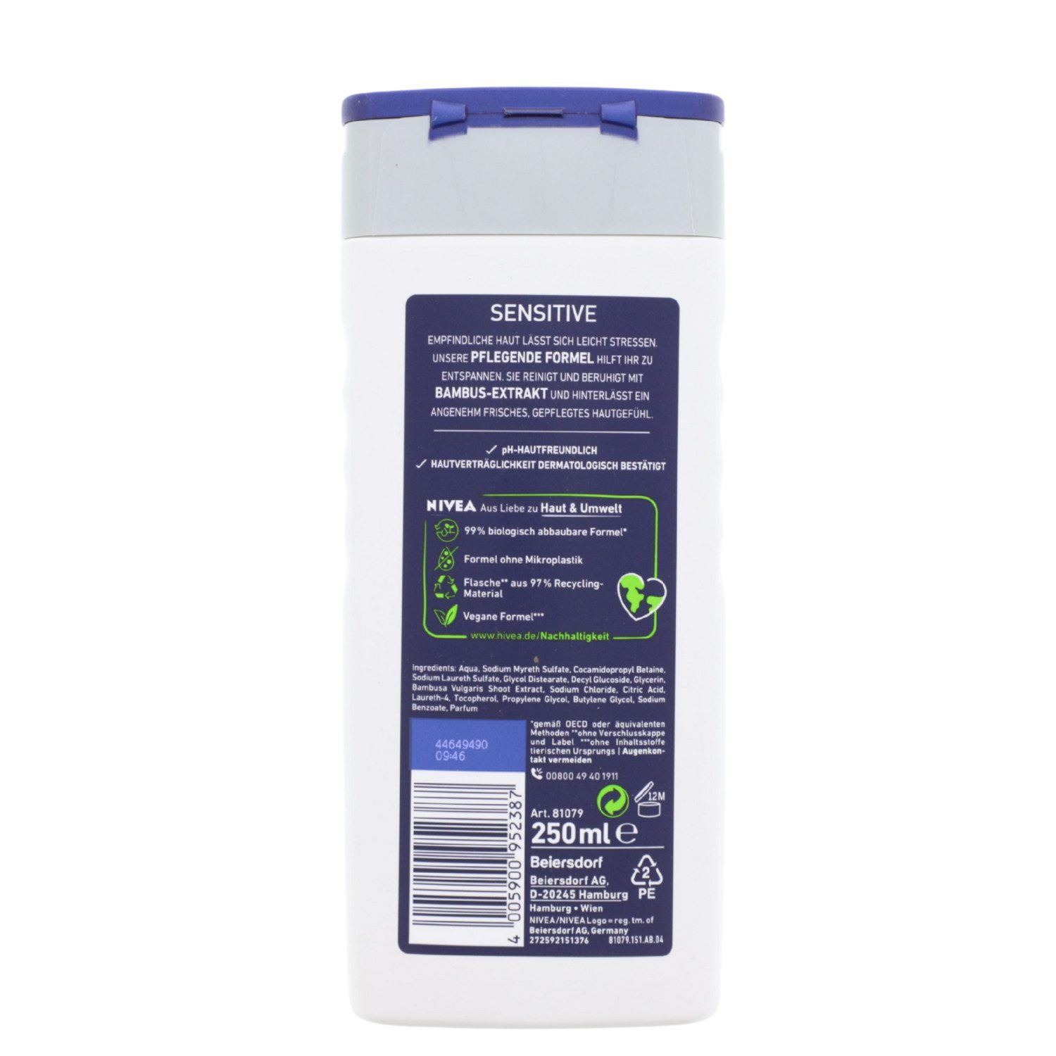 Nivea Duschgel 2 x NIVEA MEN Sensitive 3in1 Duschgel je 250ml pH-hautneutral