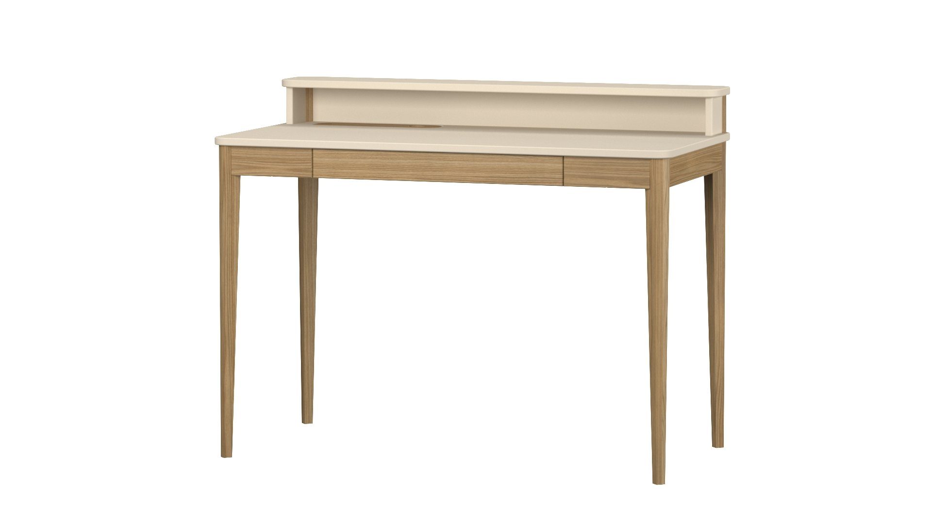 Siblo Schreibtisch Kinderschreibtisch Ashley mit Regal und Schublade - Moderner Schreibtisch - minimalistisches Design - Kinderzimmer - Jugendzimmer - MDF-Platte - Eschenholz (Kinderschreibtisch Ashley mit Regal und Schublade) Kalkstein