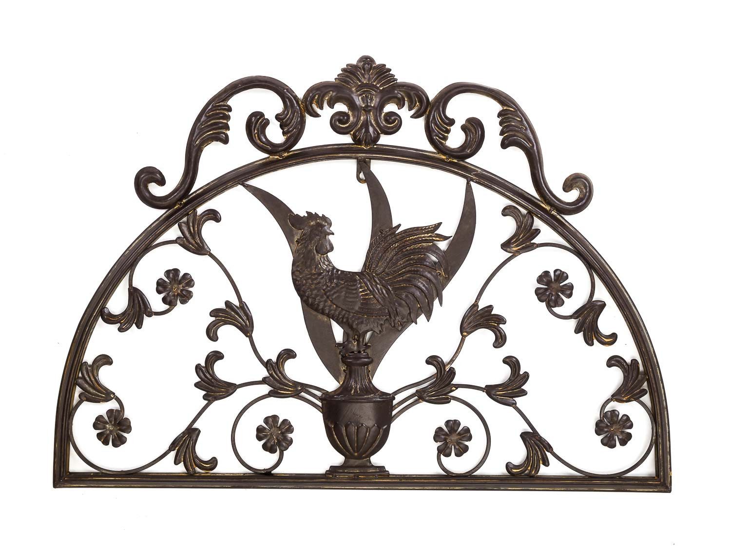 Aubaho Dekoobjekt Wanddekoration Schild Wand Fenster Hahn 70cm Metall Deko Garten Terras