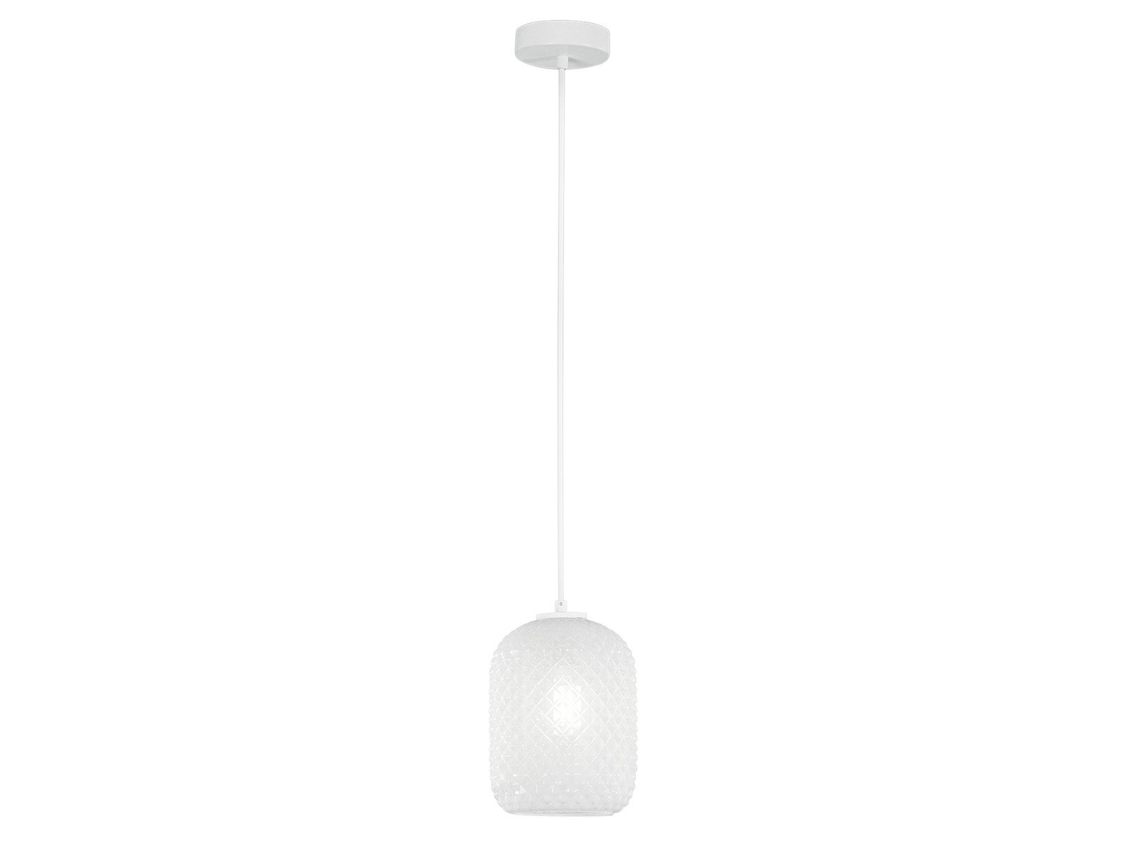 Luce Ambiente Design LED Pendelleuchte mit Relief Glas Lampenschirm Ø 15cm, Dimmfunktion, LED wechselbar, Warmweiß, Hängelampe einflammig inkl. Leuchtmittel mit 3 Stufen Dimmer