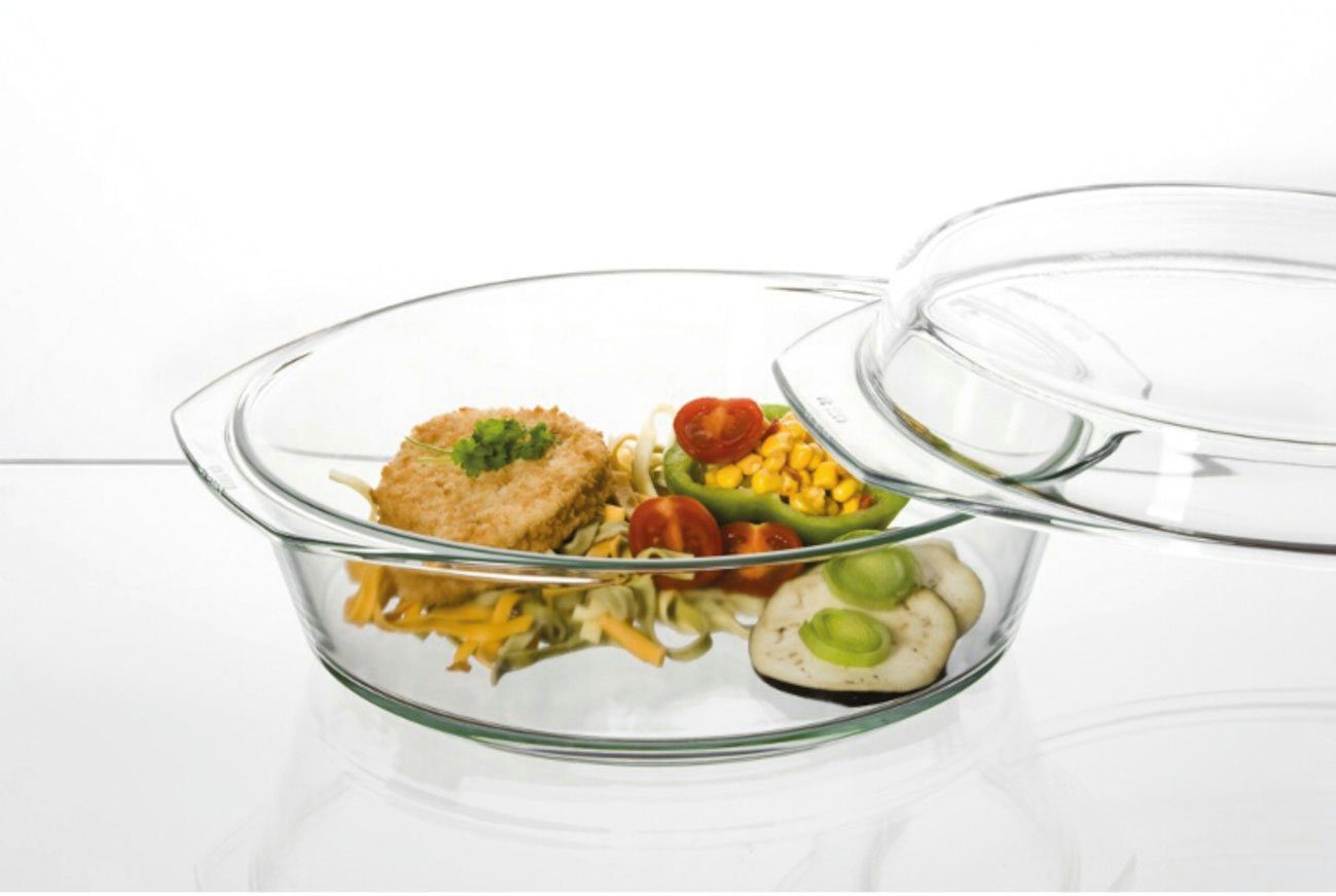 SIMAX Schüssel, Glas, mit Deckel, rund, 3,5 Liter