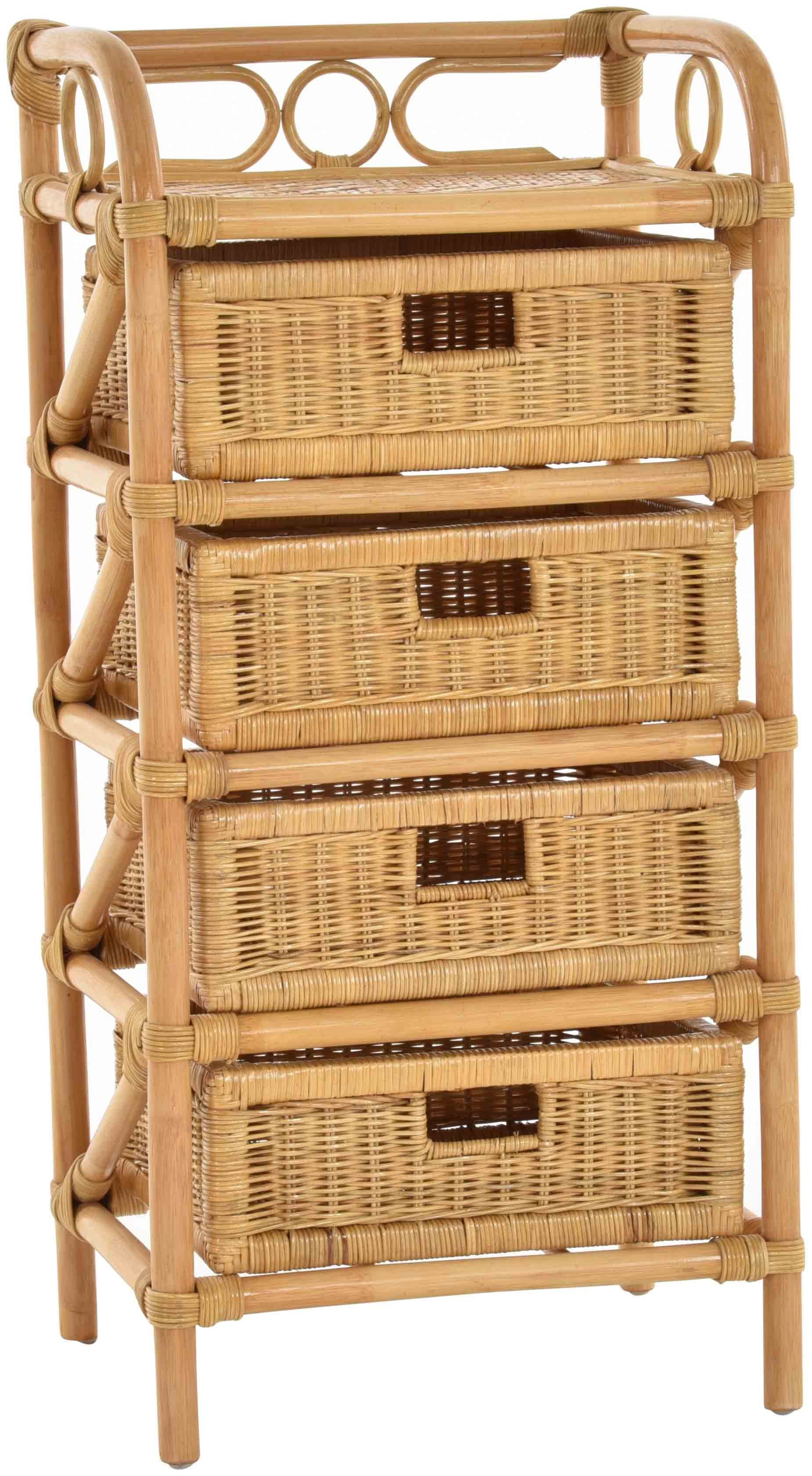 Krines Home Badregal Rattan Standregal Kommode günstig online kaufen