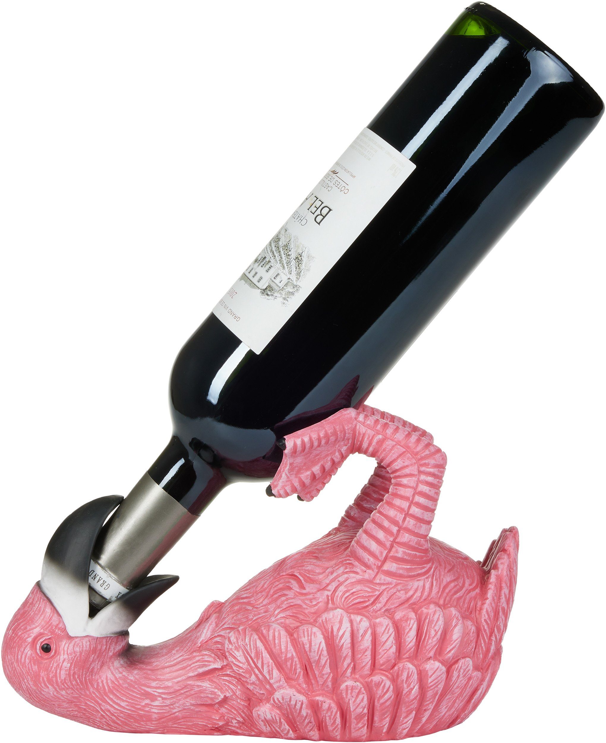 Weinflaschenhalter Durstiger Flamingo - Flaschenhalter Trinkende Tiere